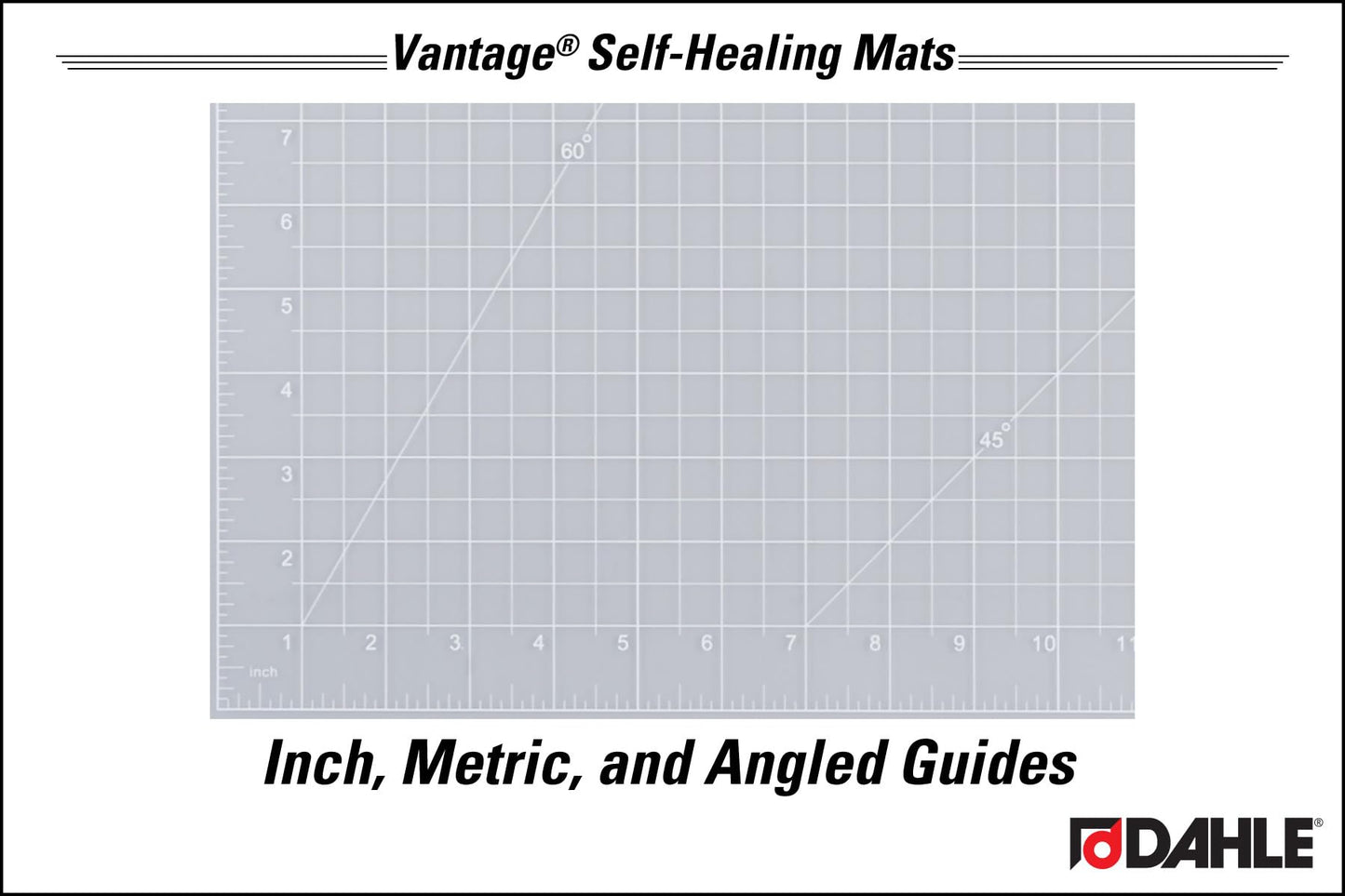 Dahle Vantage 10681 See-Through Premium Self-Healing Cutting Mat, 12"x18", 1/2" Grid, 5 Layers for Max Healing, Perfect for Crafts & Sewing, Clear