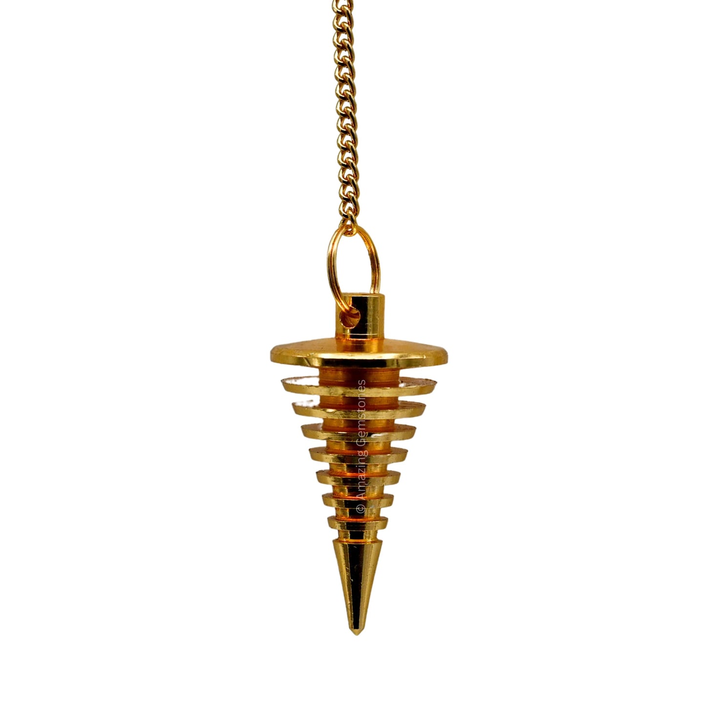Amazing Gemstone Healing Metal Pendulums for Divination, Gold Vertical Hard Coil Steel Copper Pendulum High Energy Pendulo de Bronce Pendulos de Mesa MP40