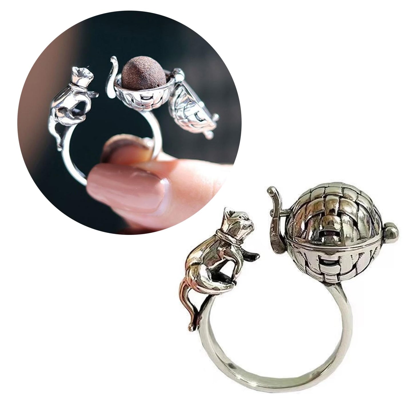 Fashionable Essential Oil Rings Accessory Adjustable Stainless Steel Diffuser Jewelry for Women and Girls Adjustable Size
