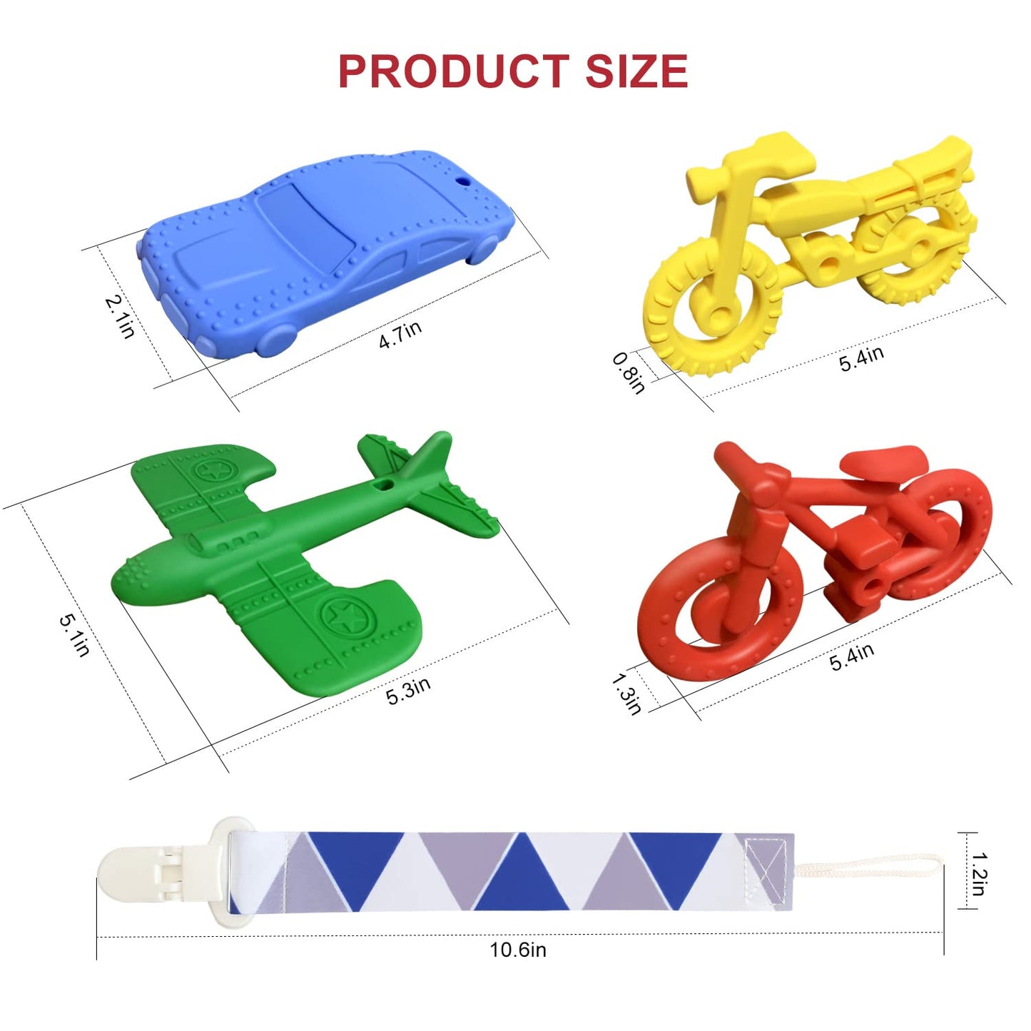 Teething Toys for Babies 6-12 Months 12-18 Months, Teether Toys, Baby Chew Toys, BPA Free Teething Toys, Baby Teether, Transportation Tools Shape Teethers, Baby Toys for Boys Girls (6 Pack)