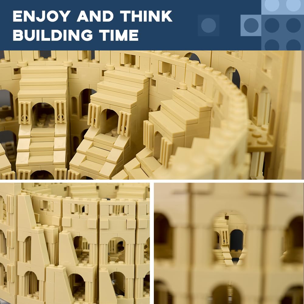 ArtorBricks Architectural The Roman Colosseum Building Large Collection Building Set Model Kit and Gift for Adults(1758Pieces)