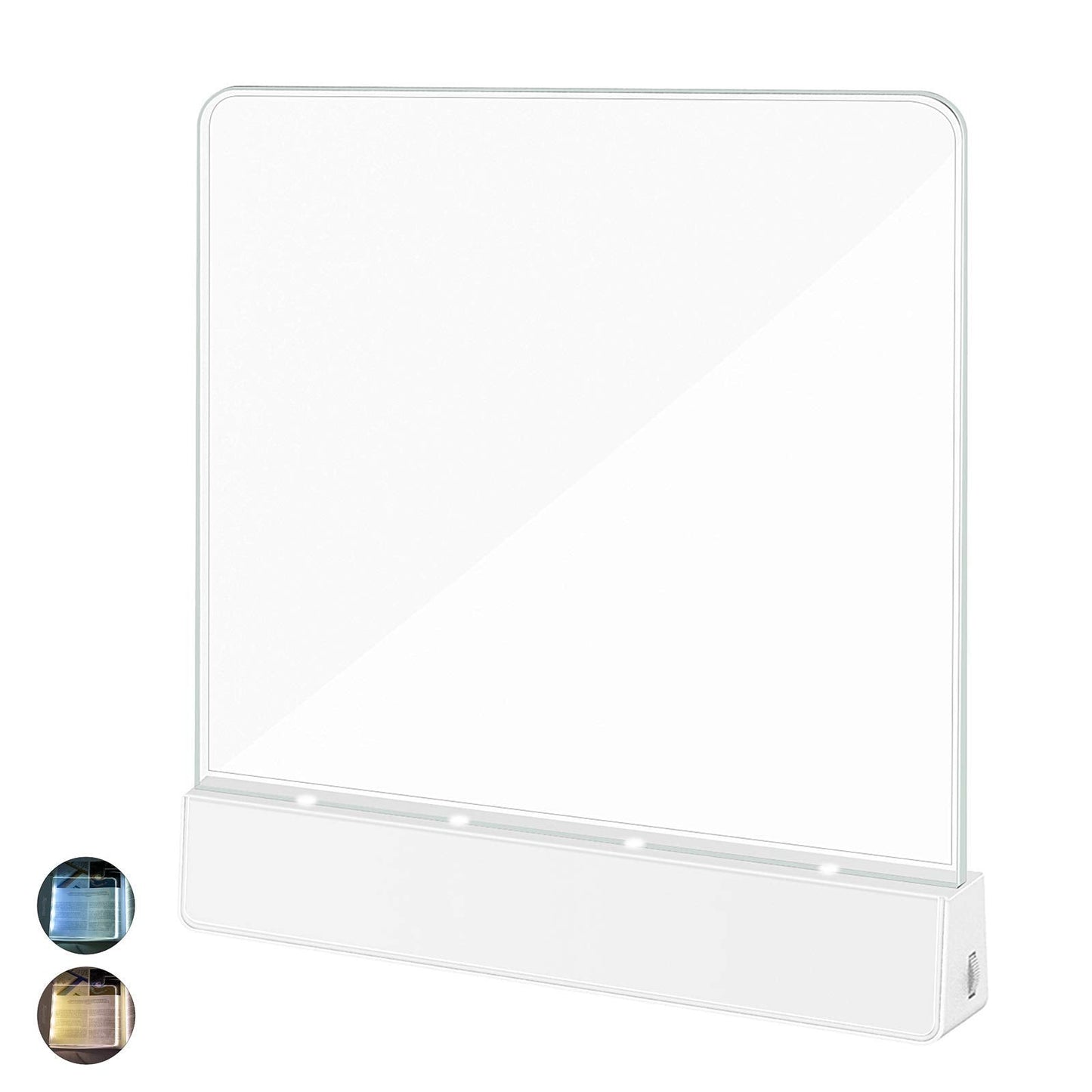 Deelessgz Book Light,Battery Powered Flat Plate led Book lamp,Brightness Adjustable,2 Color Temperature,Kids Book Light for Reading in Bed at Night Clip on Book Lovers Gifts (Warm)
