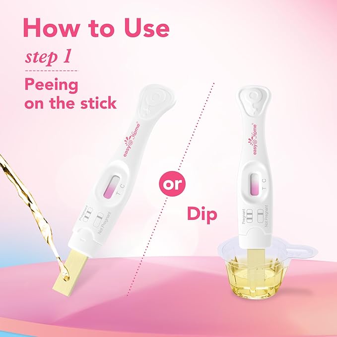Easy@Home Pregnancy Test Sticks: Early Detection & Reliable + Easy@Home Ovulation Test Kit: 50 Ovulation Strips & 20 Early Pregnancy Tests & One Basal Body Thermometer & 70 Urine Cups