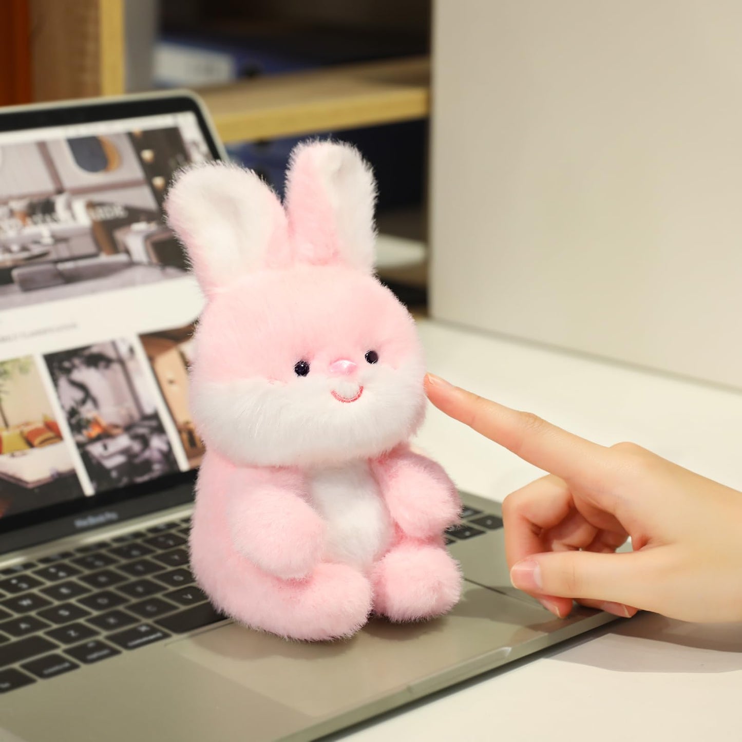 Ditucu Palm-Sized Bunny Stuffed Animals Cute Soft Rabbit Plush Doll Small Plushies Toys Gifts for Kids Pink 6 inch