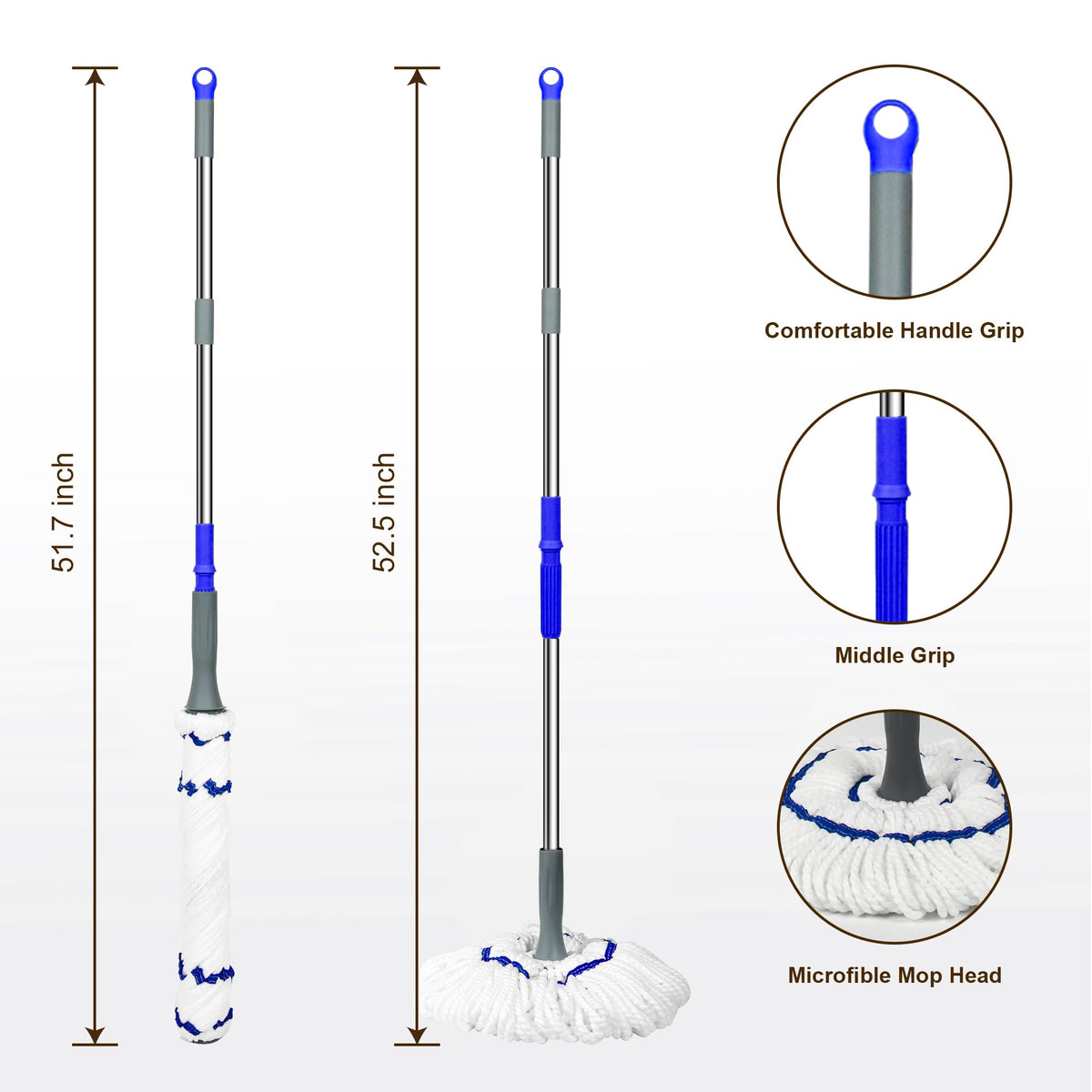 Self Wringing Mop Easy Squeeze Cleaning Twist Mop