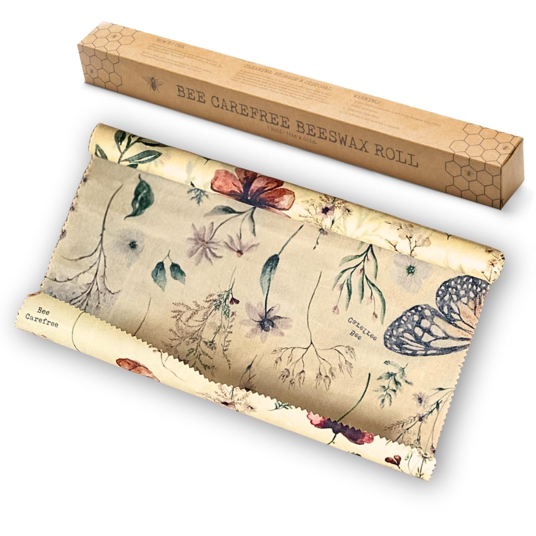 Reusable Beeswax Roll - 14” x 60” Eco-Friendly Plastic-Free Food Storage - Larger Than Competitors, Biodegradable, Washable, Sustainable Zero-Waste Kitchen Solution