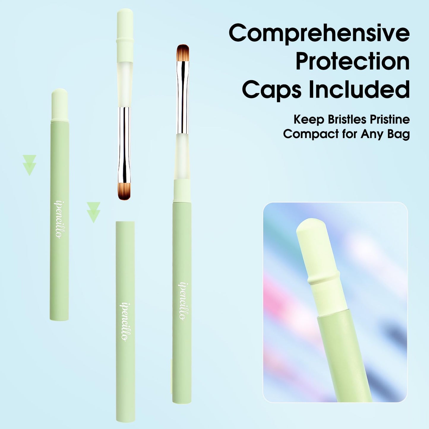 Ipencillo Nail Art Brushes, 6 Pcs Nail Liner Brushes and 6 Pcs Nail Brushes Set for Nail Art Design, Nail Brushes for Nail Art Lines, Nail Art Brushes with Cap