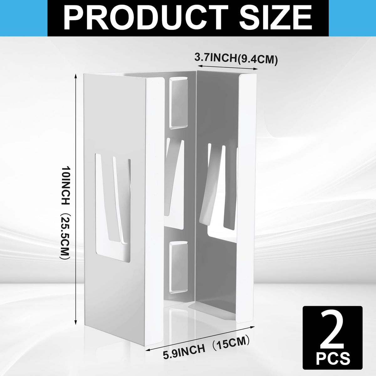 2 Pcs Magnetic Gloves Dispenser Holders Wall Mount Boxes of Gloves Commercial Quality Towels Wipes Paper Tissue Box Holder Kitchen Fridge Office Workshops Garage Tool Hospital (2 Count)