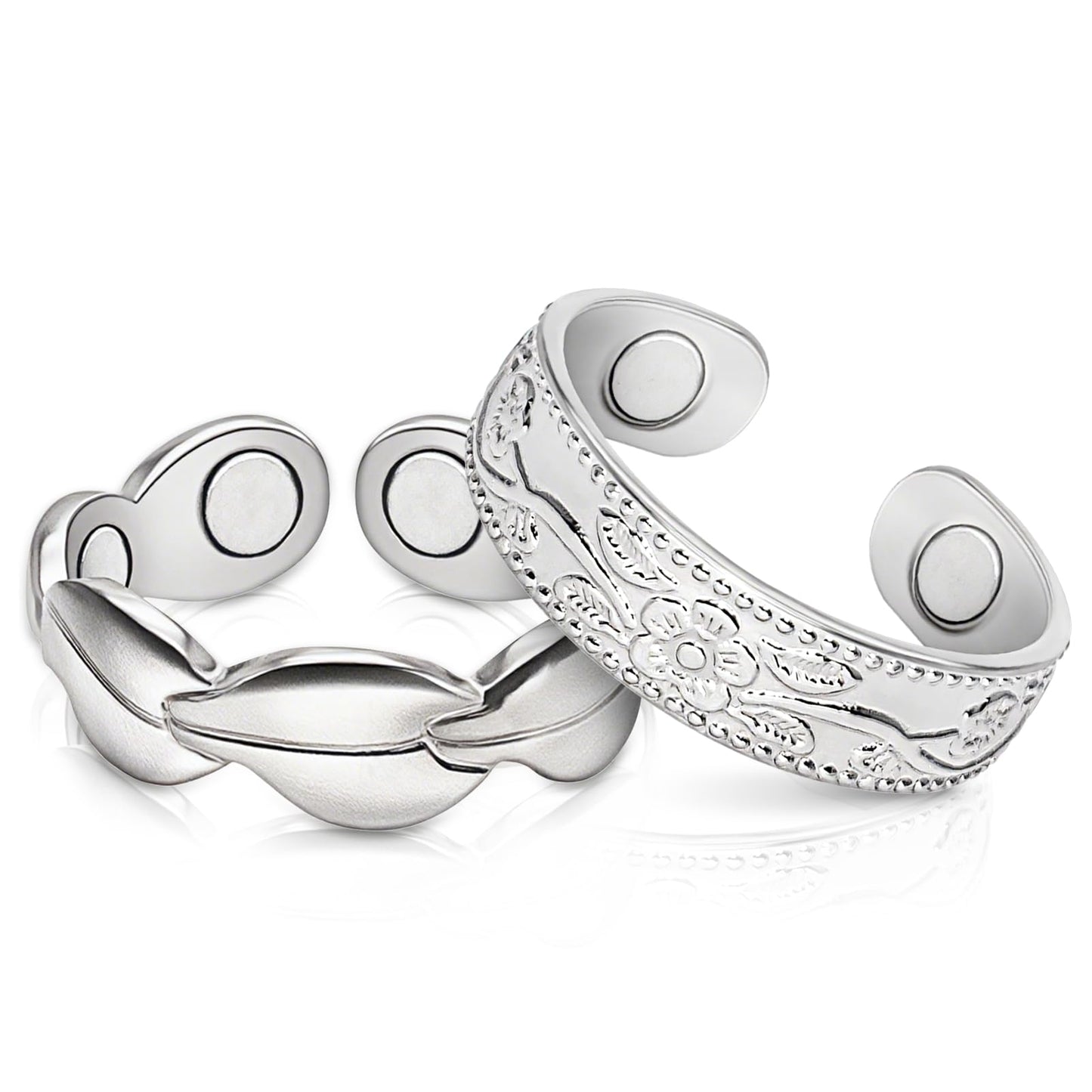 Copper Rings for Women, 99.99% Pure Copper Magnetic Thumb Ring with 3500 Gauss Magnets, Copper Jewelry Gift with Present Box(2 PCS)