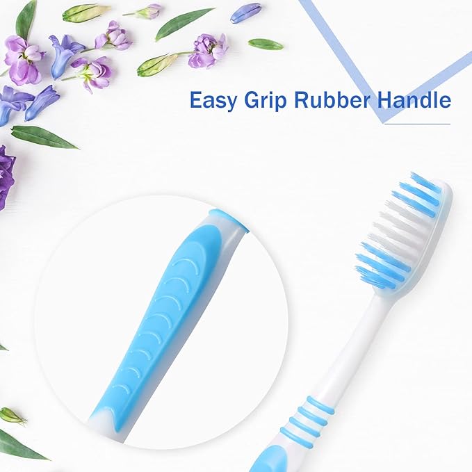Honeydak 250 Packs Individually Wrapped Toothbrushes Disposable Bulk Toothbrushes Soft Bristle Tooth Brush Manual Travel Toothbrush Rubber Handle Multi Color Toothbrush for Adults