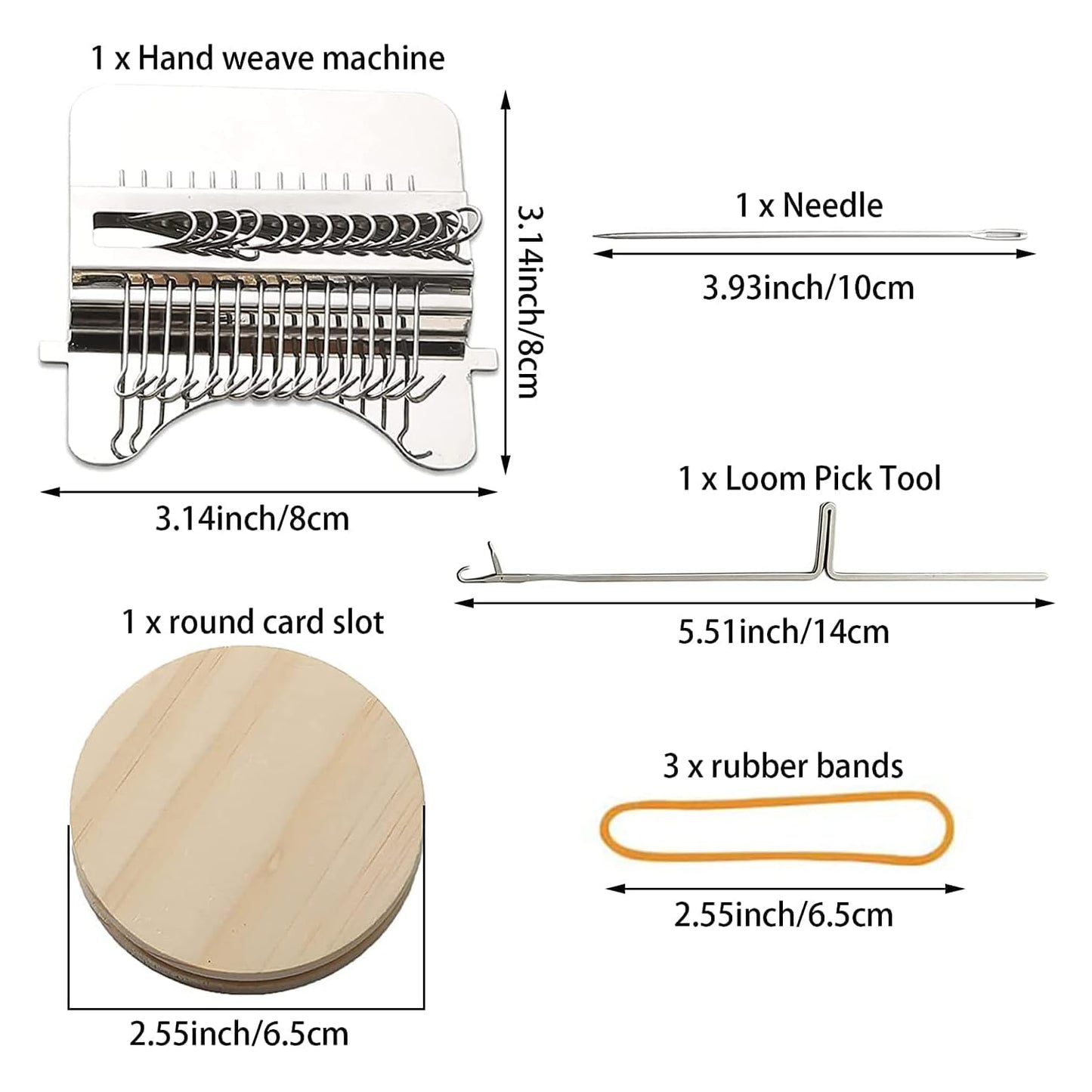 Complete Darning Loom Kit for Clothes Repair & Mini Weaving | Includes Wooden Loom, 14 Needles, Elastic Bands, Stitch Markers | Portable Sewing/Mending Tool for Socks, Sweaters
