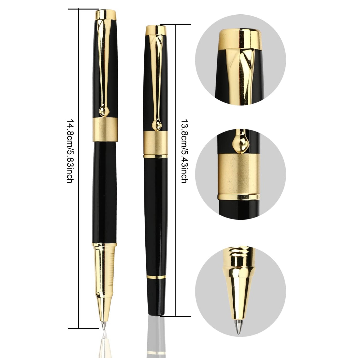 YIVONKA Ballpoint Pen Black Refill,Luxury Ballpoint Line width 0.5mm,Best Ball Pen Gift Set for Men & Women Professional Executive,Office,Nice BallPens Classy Gift Box (Black)