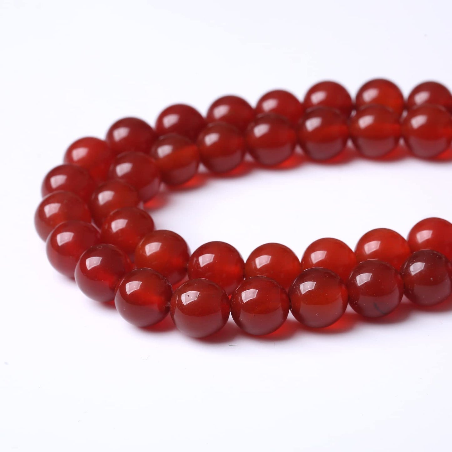 60PCS 6MM Beads Natural Red Agate Round Loose Semi-Precious Gemstone Round Loose Beads for Jewelry Making 15Inch