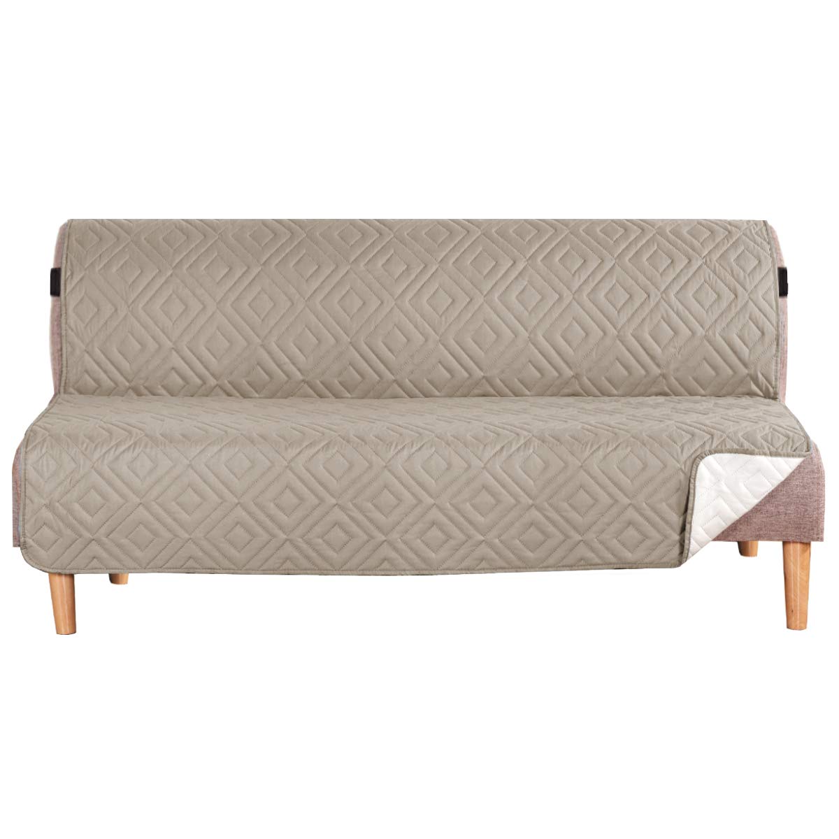 H.VERSAILTEX Reversible Loveseat Cover Furniture Protector Anti-Slip Water Resistant 2" Elastic Straps Couch Covers Pets Kids Fit Sitting Width Up to 54"(Oversized Loveseat: 75" x 98", Navy/Beige)