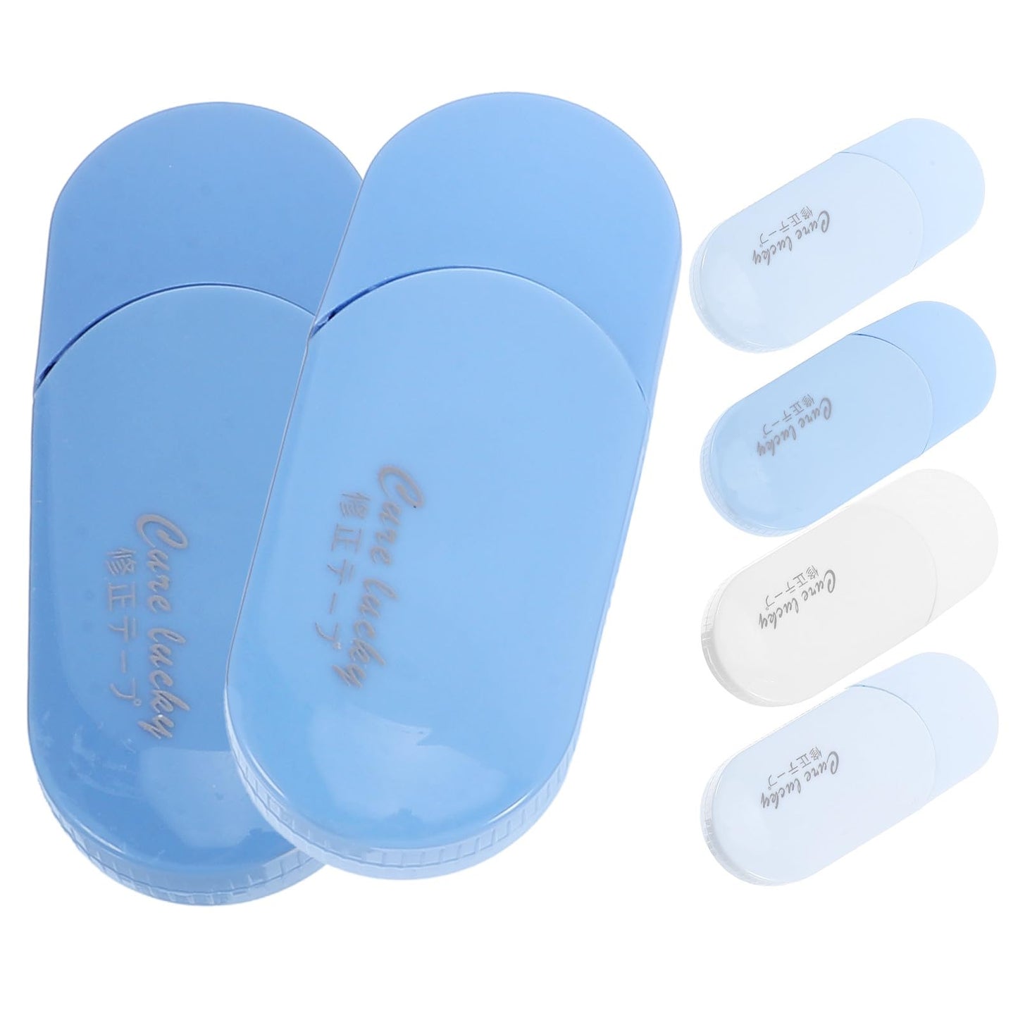 Gogogmee 6pcs Gradient Blue Correction Tape for Students, Household White Tape Erasers with Convenient Dispenser, Office and School Writing Supplies for Note Taking and Homework