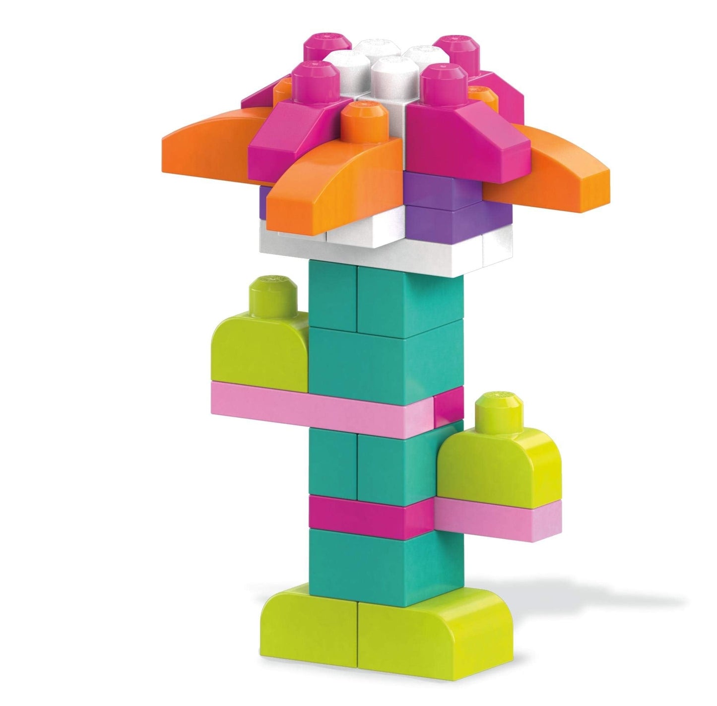 MEGA BLOKS First Builders Toddler Blocks Toys Set, Big Building Bag Collection with 80 Pieces and Storage, Pink, Ages 1+ Years