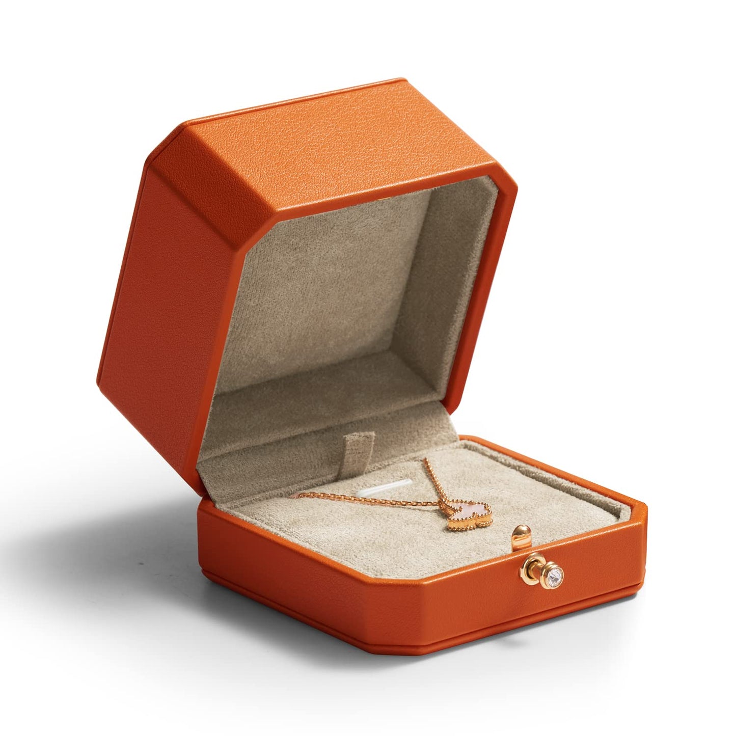 Oirlv Luxury Leather Pendant Necklace Gift Box Jewelry Storage Display Case Anniversary, Engagement, Birthday Necklace Holder