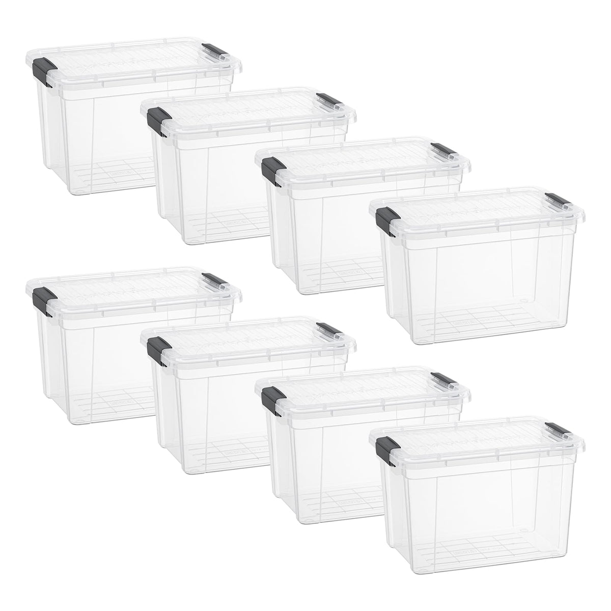 Clear Storage Boxes with Lids (8 Count)