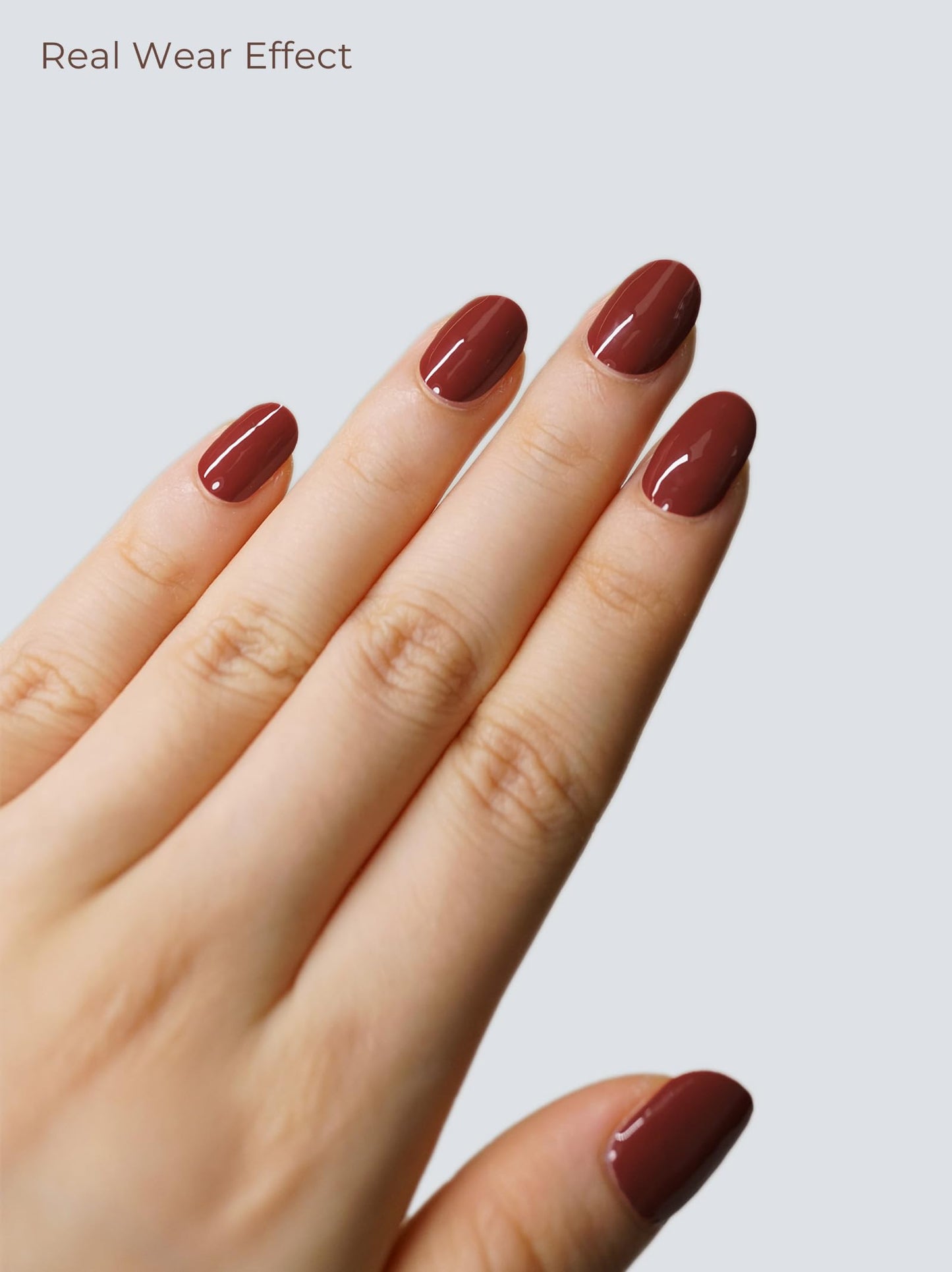 Beaolata Real Gel Nail Strips (No UV Light Needed) - 44Pcs Salon Quality Nail Stickers - Long Lasting Polish Wraps for Women, Easy Apply & Remove (Red Berries)