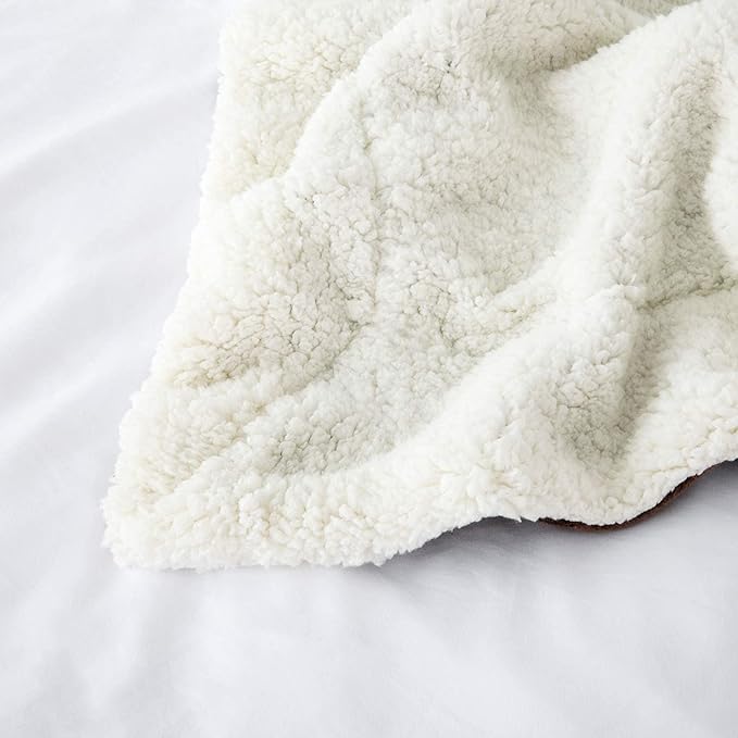 IR Imperial Rooms Sherpa Fleece Throw Blanket Twin Size for Couch - Thick and Warm Fluffy Blankets for Winter, Soft and Fuzzy Twin Blanket for Bed, Coffee, 60x80 Inches