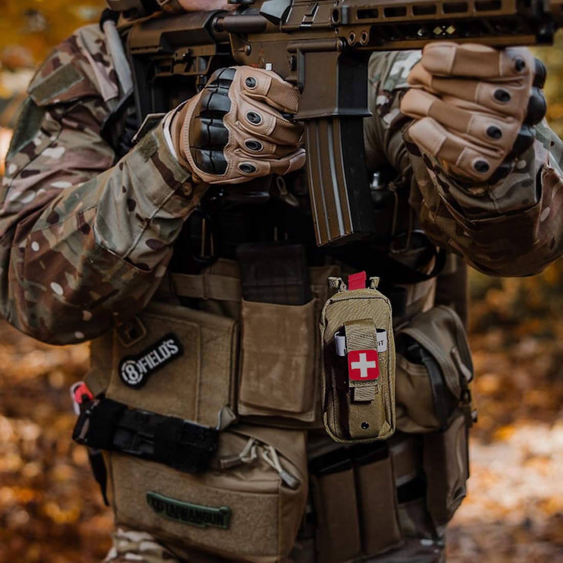 Med Kit Trauma Kit Bleeding Contral Pack, Emergency Survival First Aid Kits EMT IFAK Medical Pack for Severe Bleeding Control Military Camping and Hiking (Tan)
