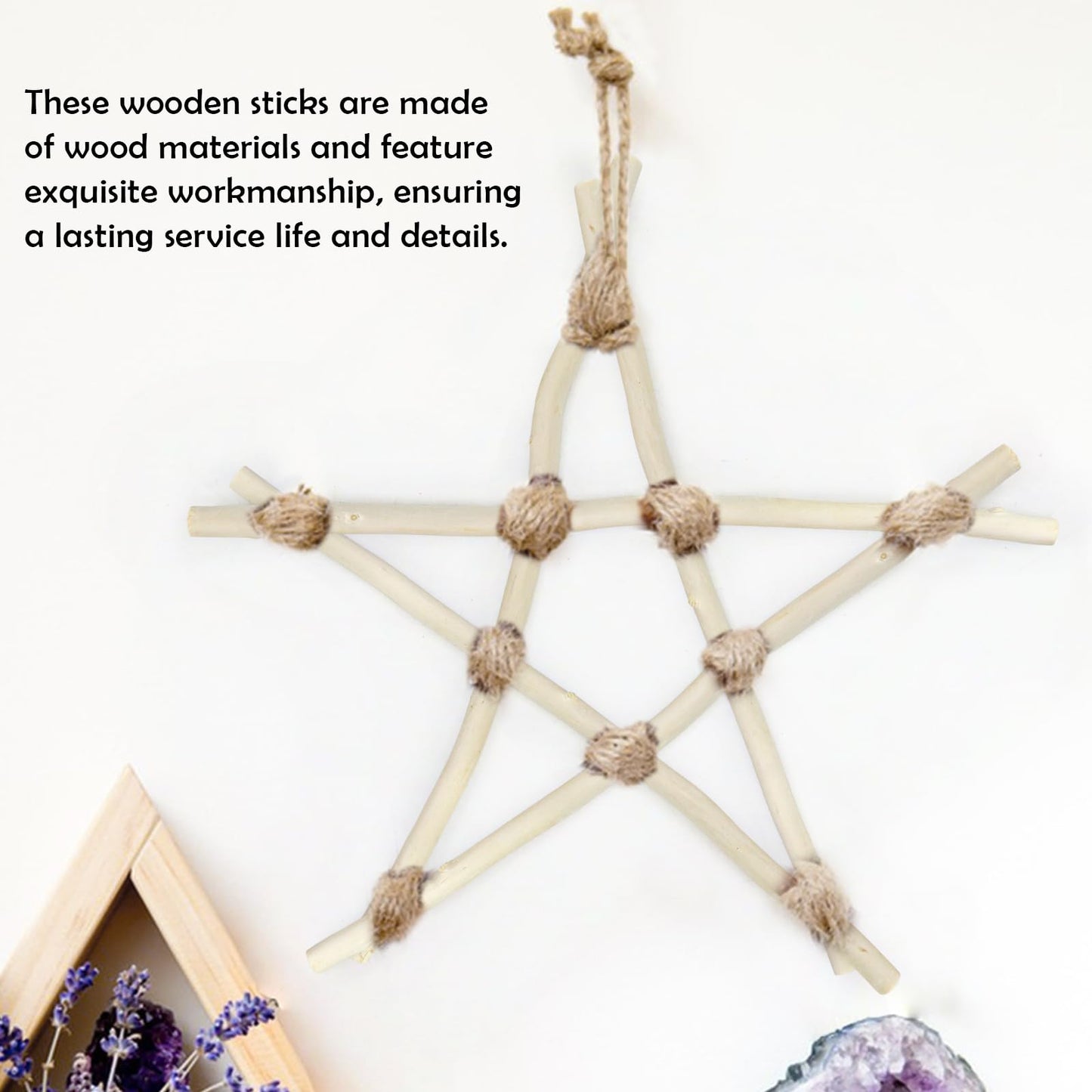 50Pcs Natural Twigs, Driftwood Branches, Unfinished Timber Rods for Model Making, Home Decor & Art Supplies (White 30CM)