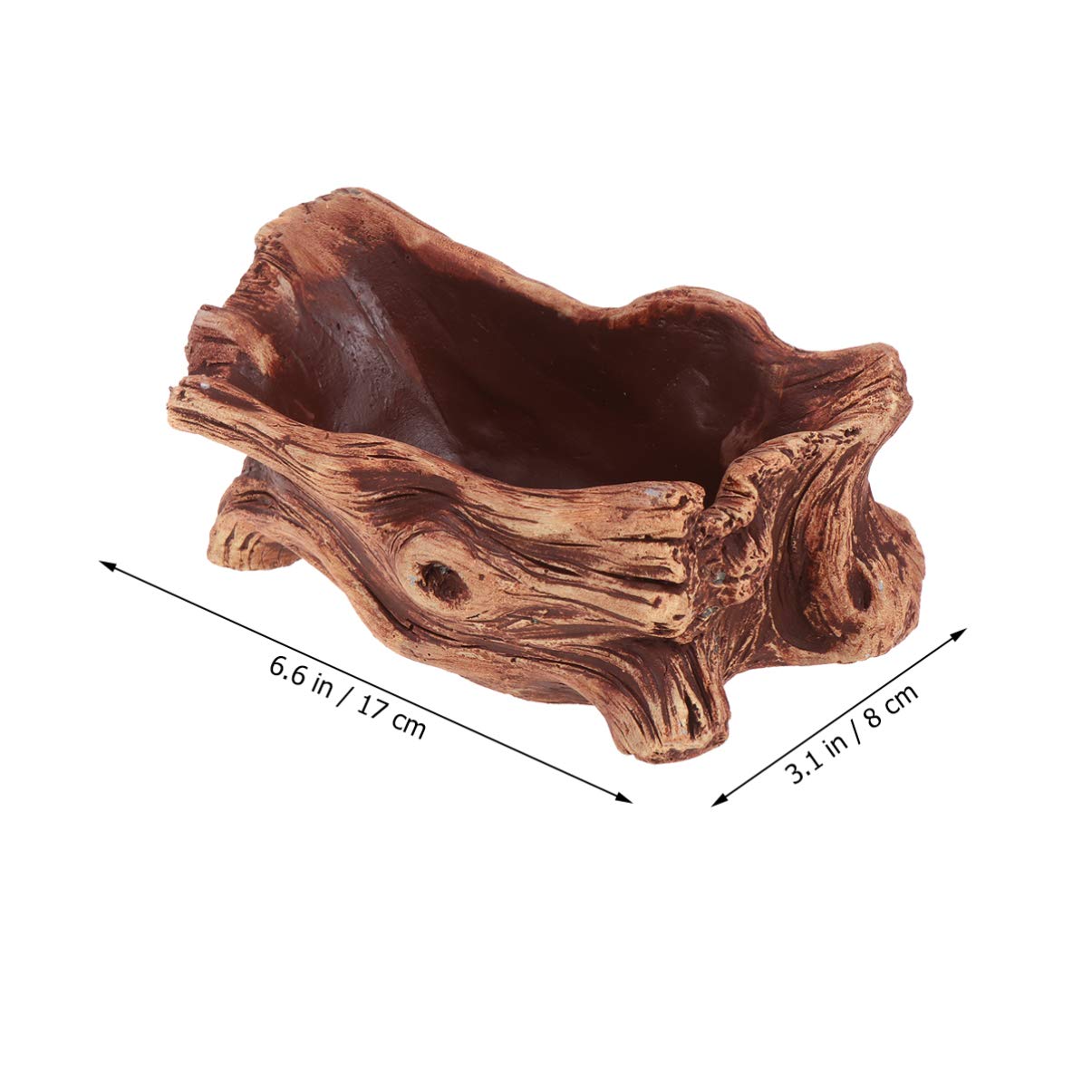 Desk Containers Driftwood Stump Log Concrete Planter Succulent Pot Flower Plant Pot Container for Indoor Outdoor Patio Decoration Brown Ornament Container