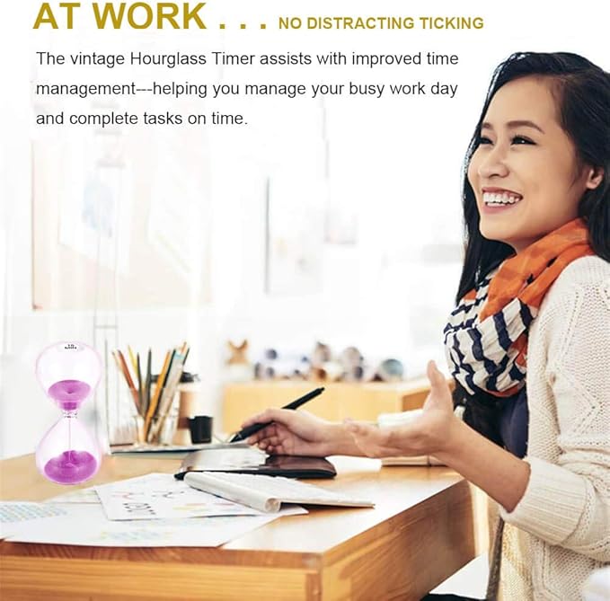 SuLiao Hourglass 30 Minute Sand Timer: 5.1 Inch Purple Sand Clock, Extra Reloj De Arena, Unity Hour Glass Sandglass for Kids, Games, Classroom, Home, Desk, Office Decoration