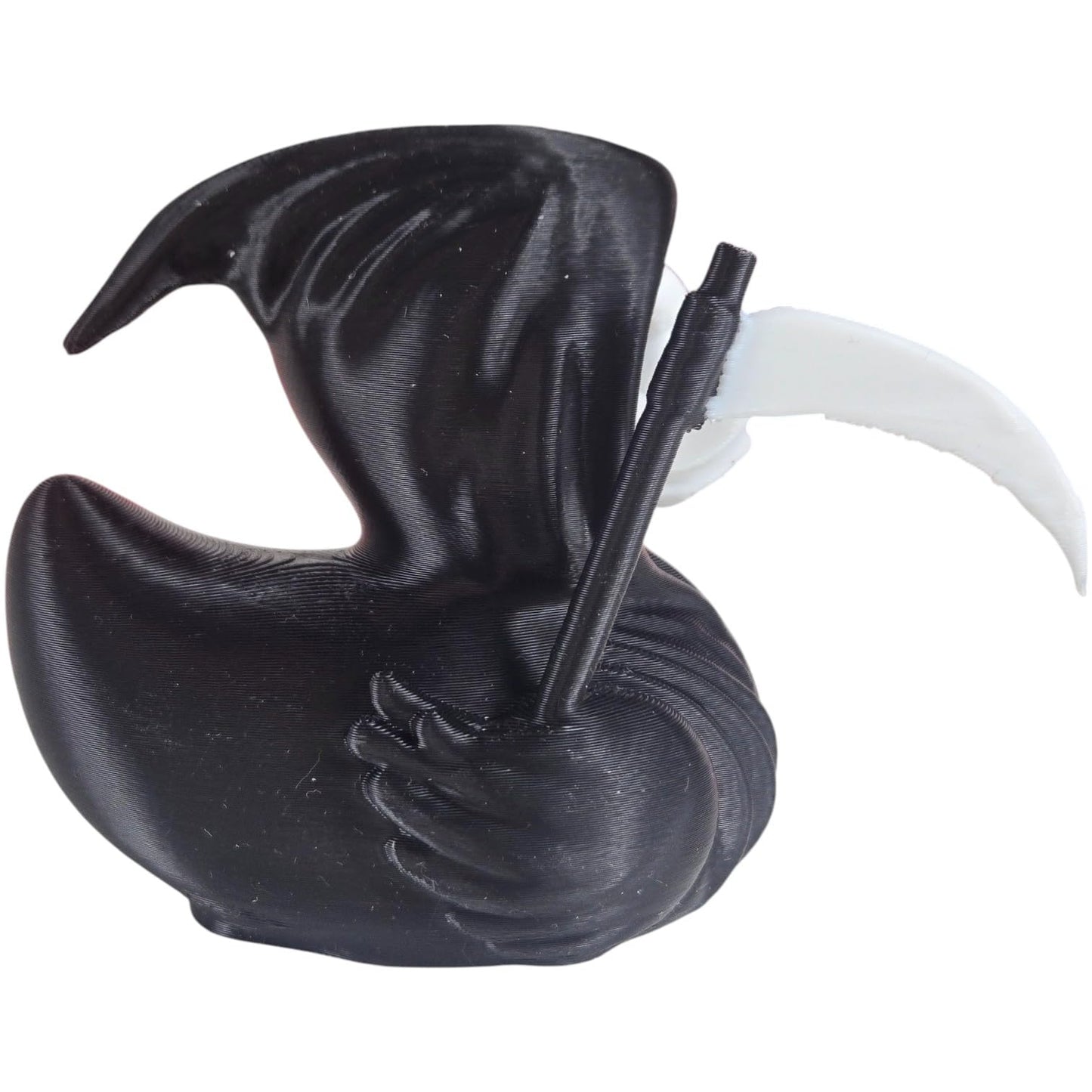 Grim Reaper Duck Collectible Figurine - Macabre Gothic Horror Desk Accent for Unique Shelf Display or Gift - 3D Printed in Canada