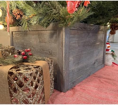 BarnwoodUSA Christmas Tree Collar Box, Reclaimed Wood, Rustic Skirt Replace