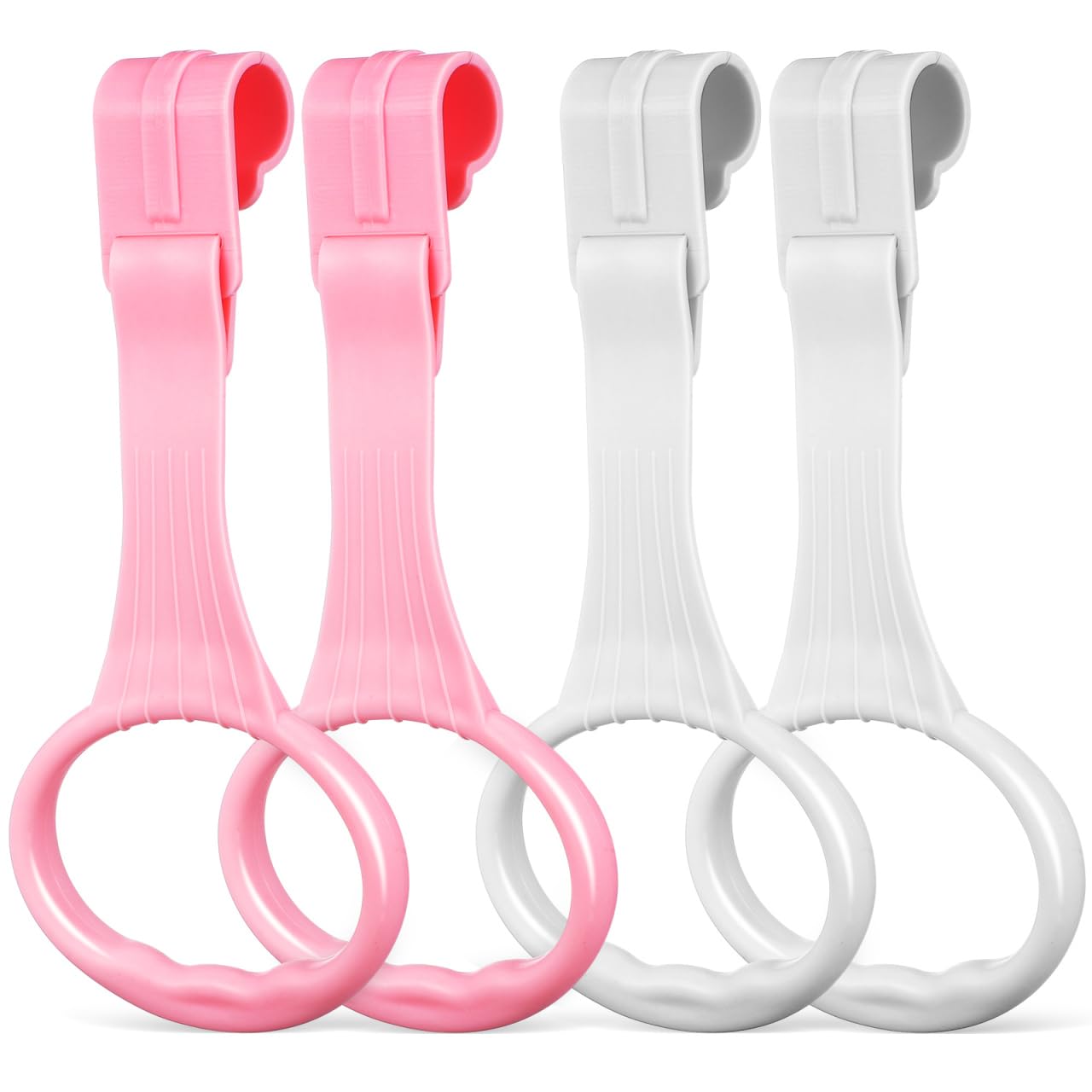 JECOMPRIS Pull up Rings 4 Pcs Set Toddler Handle Rings for Crib and Infant Walking Assistant Stand up Training Toy