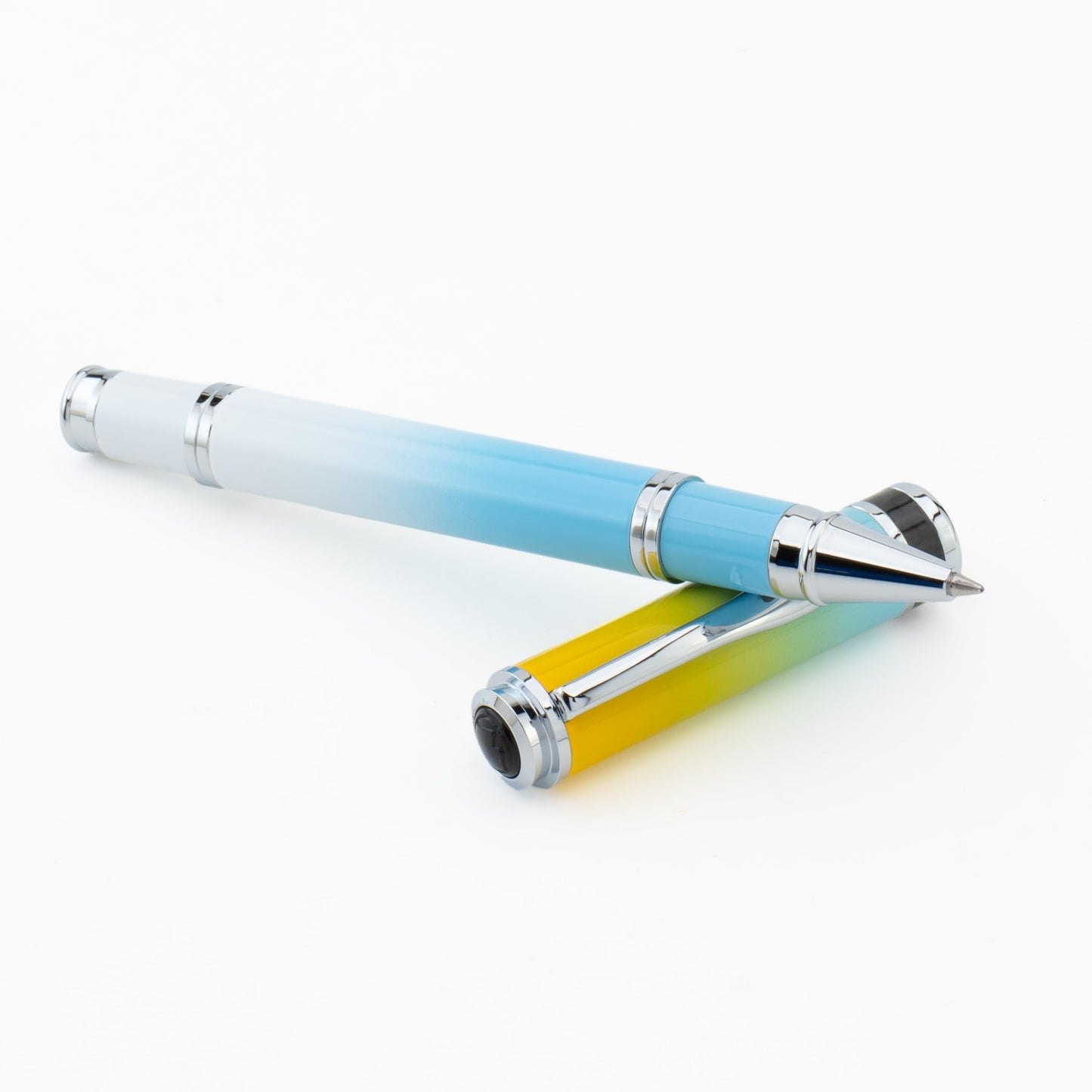 Monteverde USA Innova Ombre Fusion Bliss (Gold/Blue/White Gradient Finish) Rollerball Pen - Refillable, Gift Case, Luxury Pen