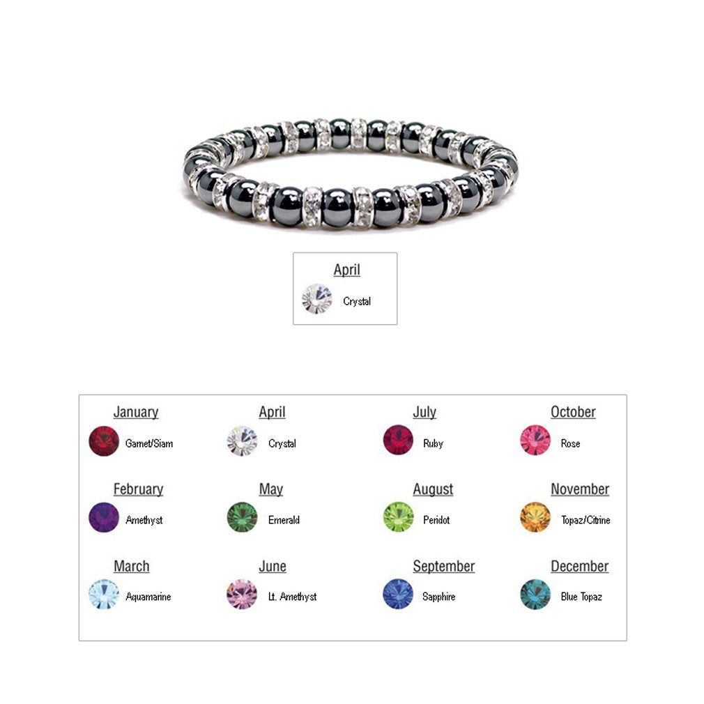 Accents Kingdom Magnetic Bracelet Women's Tuchi Simulated Pearl Hematite Magnetic Therapy Bracelet with Crystal, 7.5"