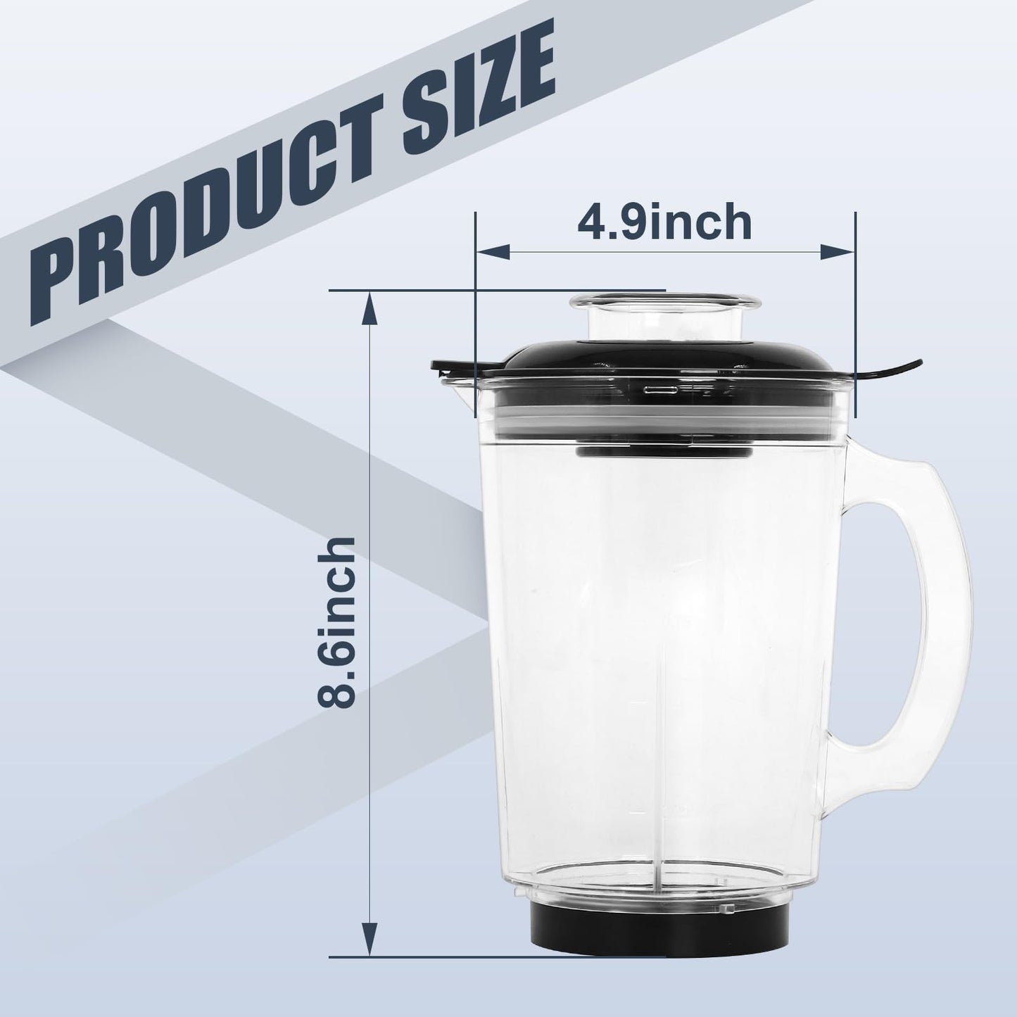 Wadoy 48oz Replacement Blender Cup Compatible with Magic Bullet 250W, BPA-Free Tritan Plastic Magic Bullet Replacement Parts, Leak-Proof Lid, Perfect for Smoothies, Shakes & Food Prep