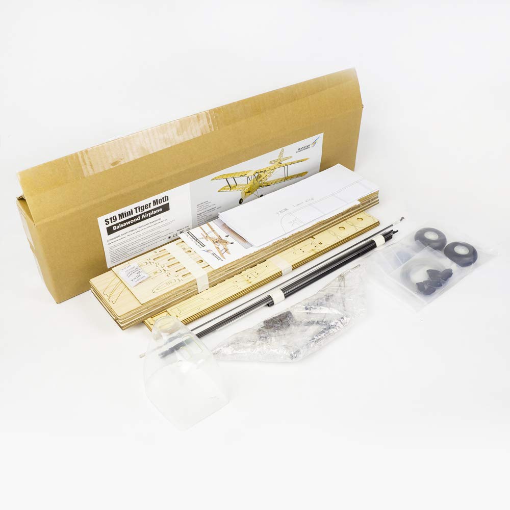Viloga Upgrade Balsa Wood Airplane Kits Mini Tiger Moth Biplane, 39" Laser Cut Model Plane Kit to Build, DIY Flying RC Aeroplane for Adults (KIT Only)