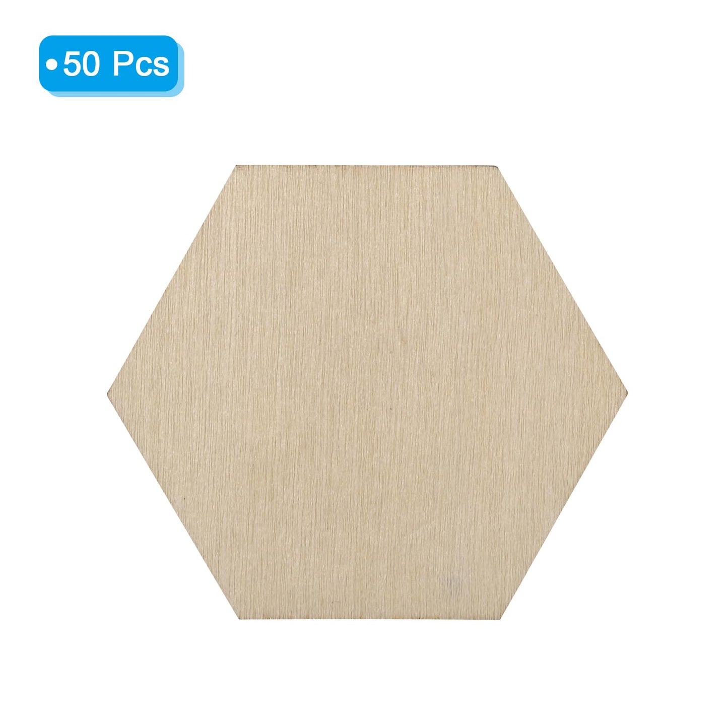 PATIKIL 2.4 Inch Unfinished Hexagon Wood Slices, 50 Pack Blank Wooden Discs Cutouts for DIY Art Crafts Painting Decor Christmas Decorations