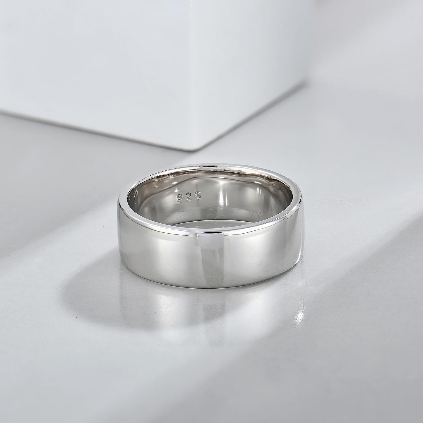 STARCHENIE Solid 925 Sterling Silver 7mm Wedding Band Ring, Comfort Fit High Polish, for Men and Women (Size 10)