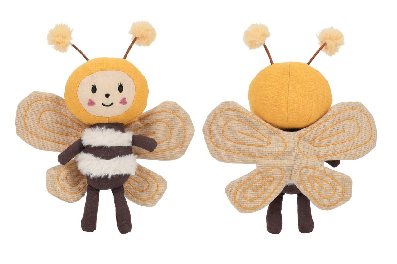 LEVLOVS Bee Plush Toy Soft Cotton & Linen Stuffed Doll in Keepsake Gift Box, Collectible Series for Kids, Girls, and Boys