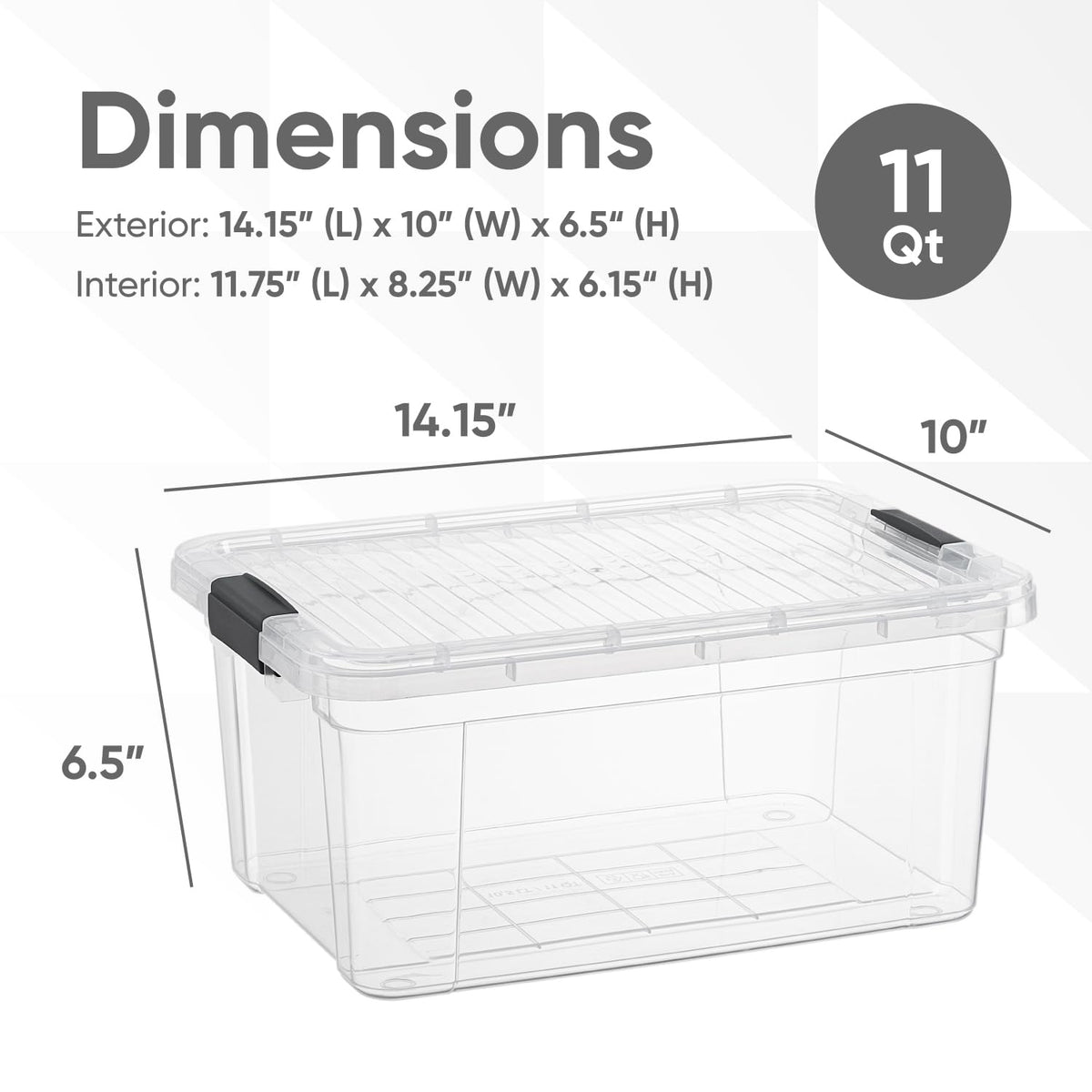 Small Clear Storage Boxes with Lids (3 Count)