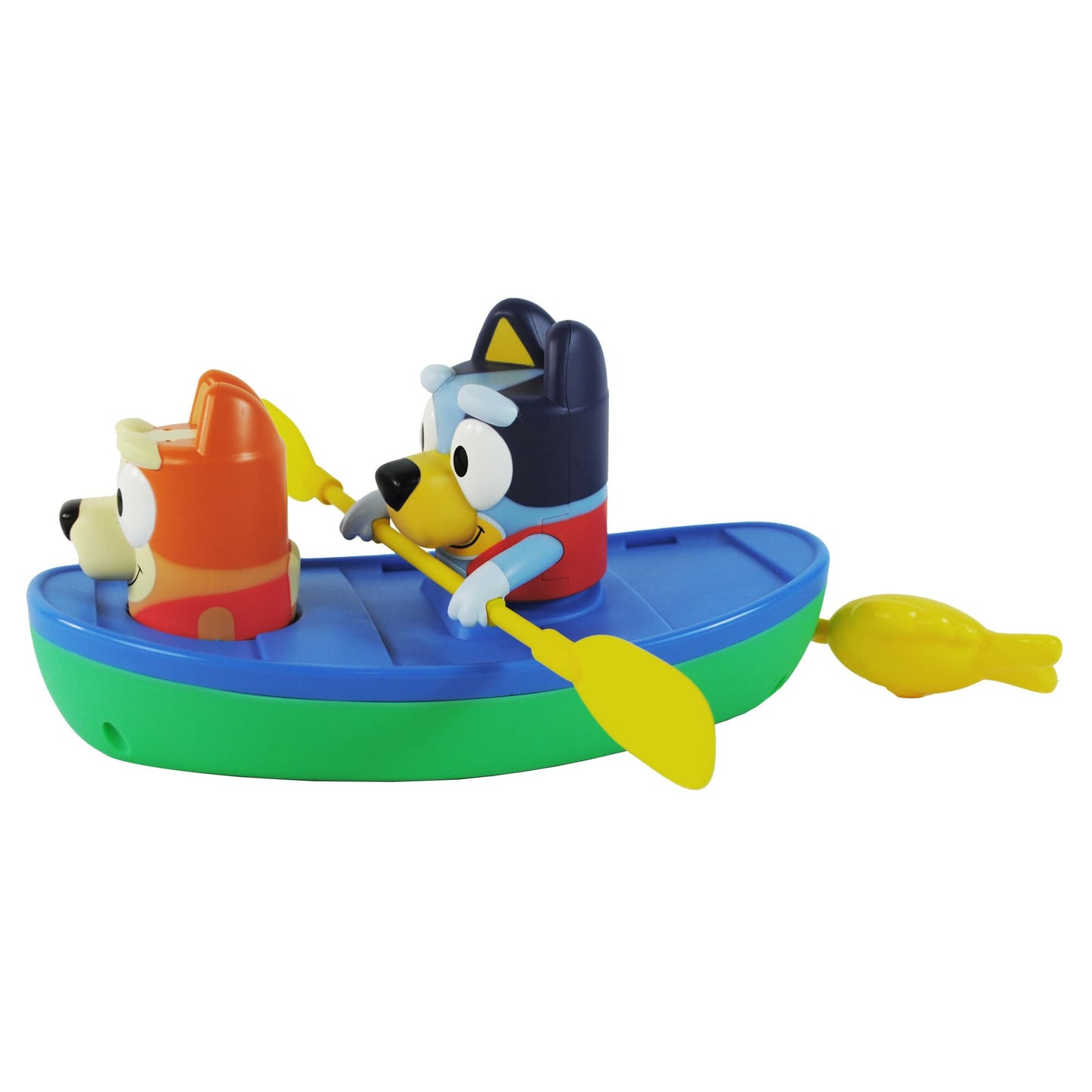 TOMY Toomies Bluey Pull and Go Canoe - Pull String Helps Bluey Paddle Through Water - Includes Bingo Bath Toy Pourer - Bluey Toys for Bath - Ages 18 Months and Up