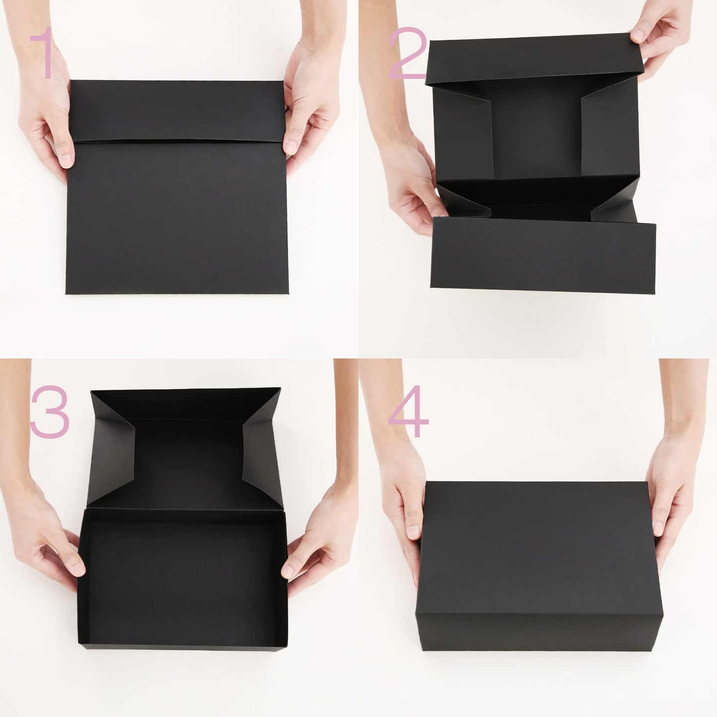 JINMING 10 Gift Boxes 9.5x6.5x3 Inches, Matte Black Gift Boxes Bulks for Mother's Day, Father's Day, Party, Birthday, Groomsmen Proposal Boxes for Light Gifts