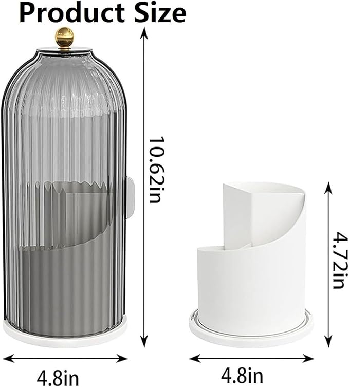 Concealed Toothbrush Holder, Makeup Brush Holder Organizer With Lid,360 Rotating Clear Dustproof Waterproof 3 Slots Bathroom Countertop Organizer,For Container Toothpaste And Toothbrush Holder (White)