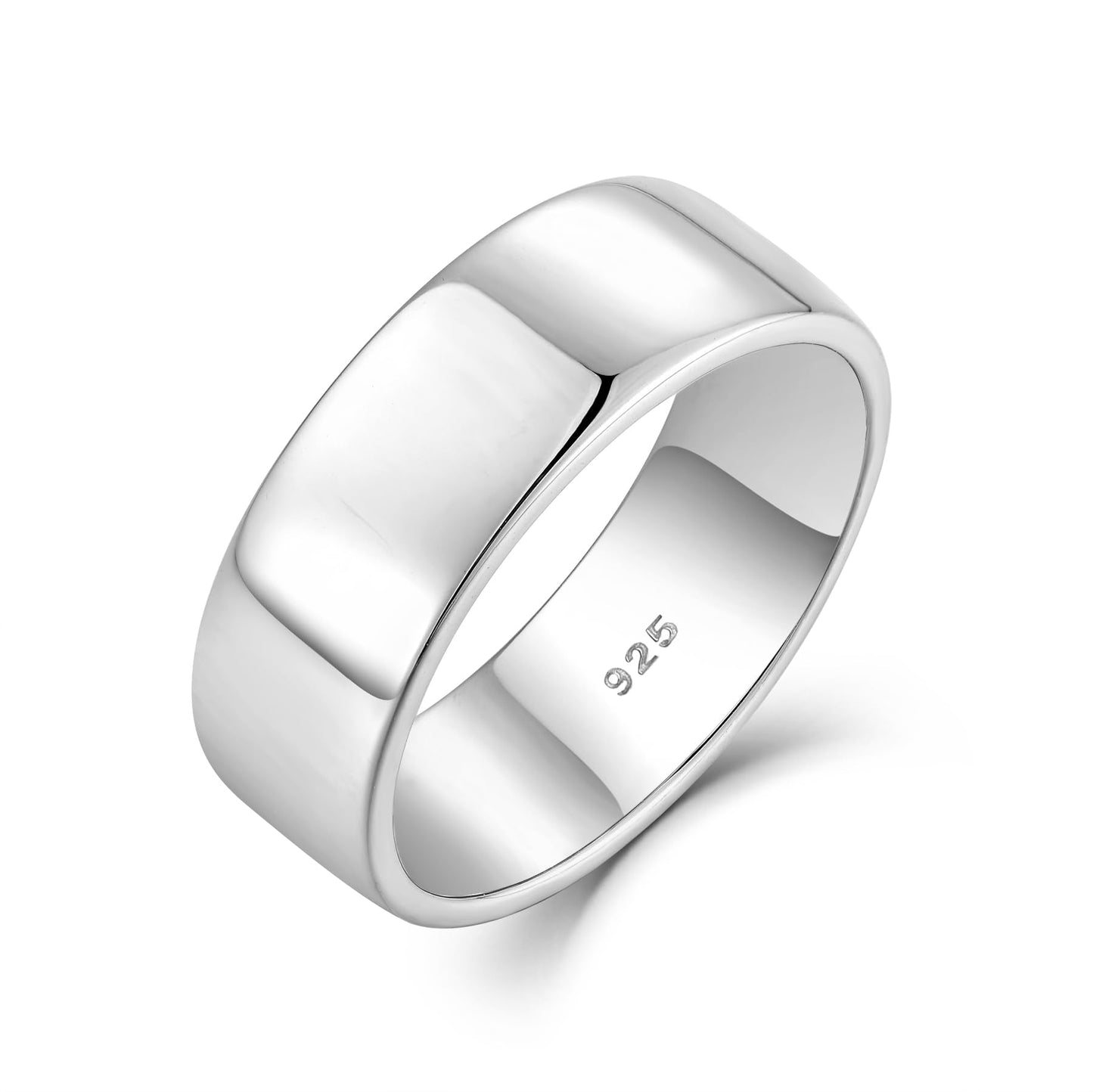 STARCHENIE Solid 925 Sterling Silver 7mm Wedding Band Ring, Comfort Fit High Polish, for Men and Women (Size 9)
