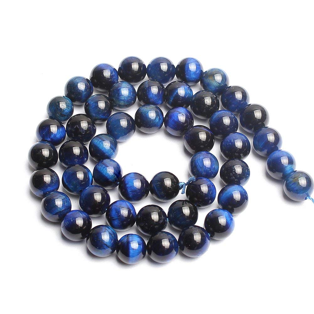 AAA Blue Tiger Eye Gemstone Round Loose Beads for Jewelry Making Findings Accessories 15 inches (6mm)