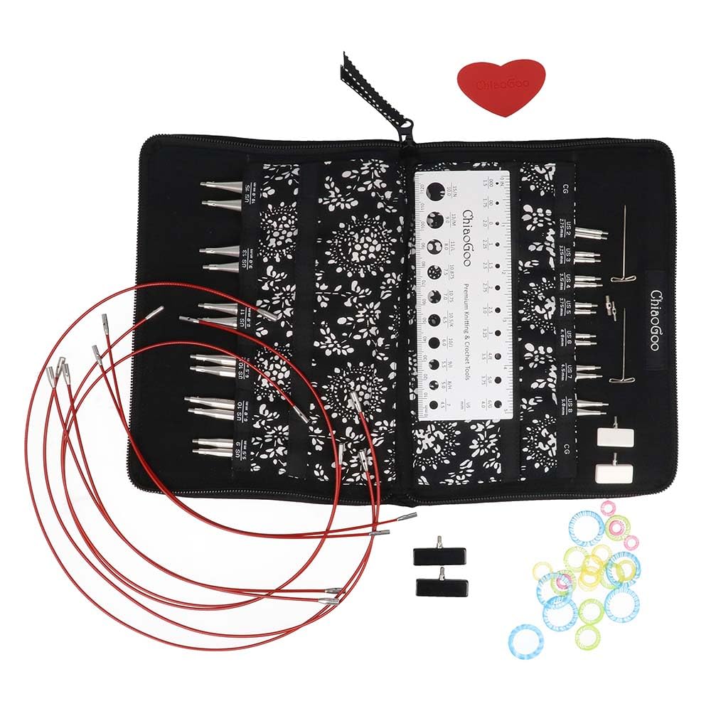 ChiaoGoo Twist SS Complete Set, 4-inch (10 cm) [S][L], US 2-15 (2.75-10 mm)