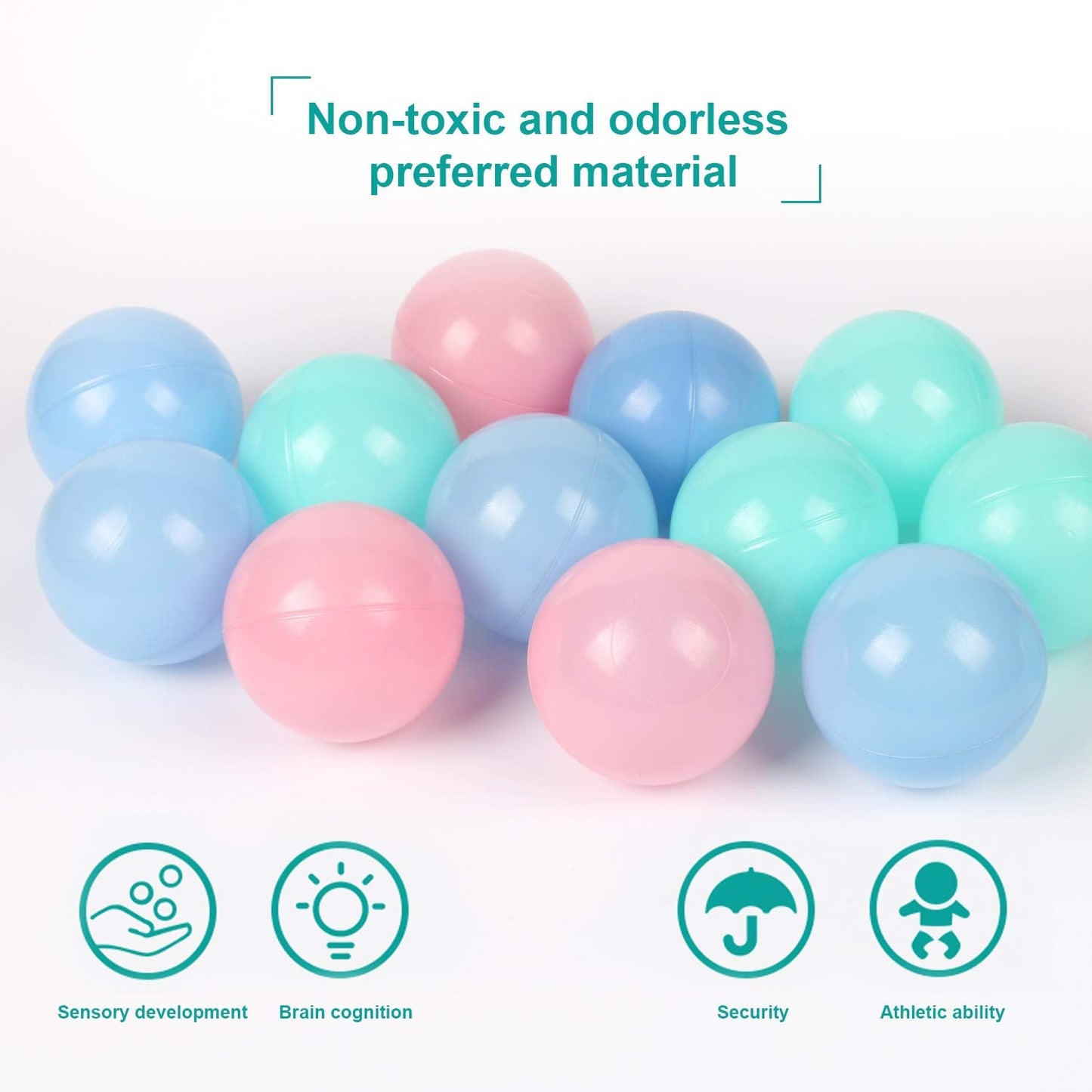 TRENDBOX 100 pcs Macaron Ball Pit Balls Plastic Balls for Ball Pit Pool Playpen Babies Kids Children Birthday Parties (100 pcs)