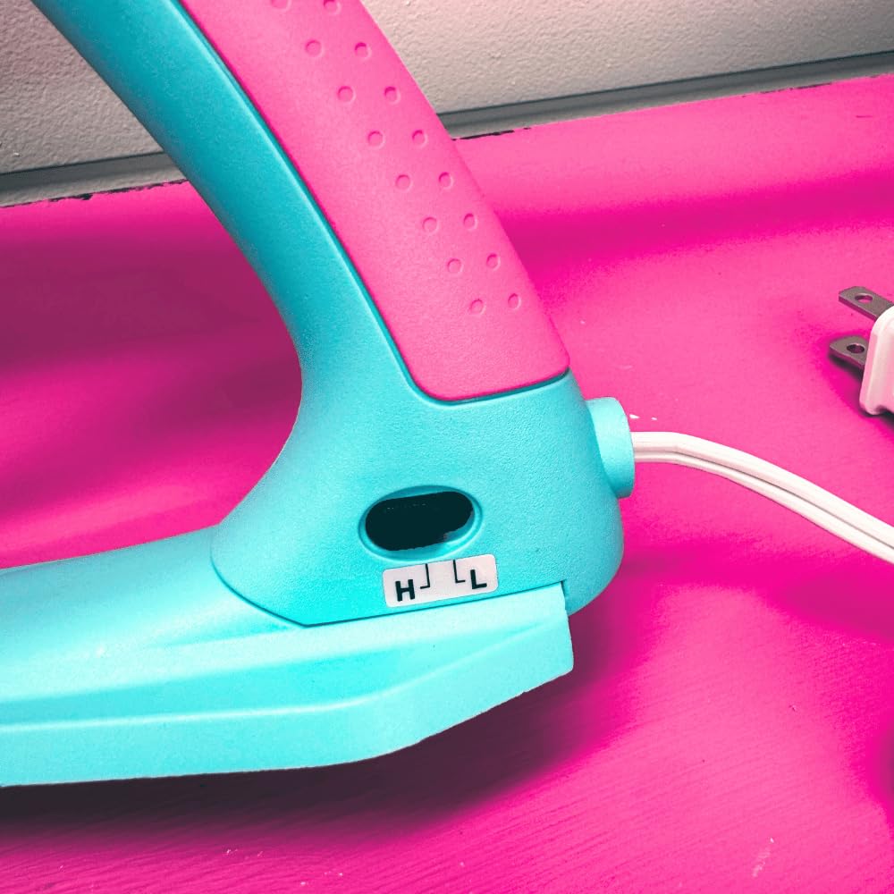 Dual Temperature Hot Glue Gun, 60W, 3 Nozzles, Teal & Hot Pink