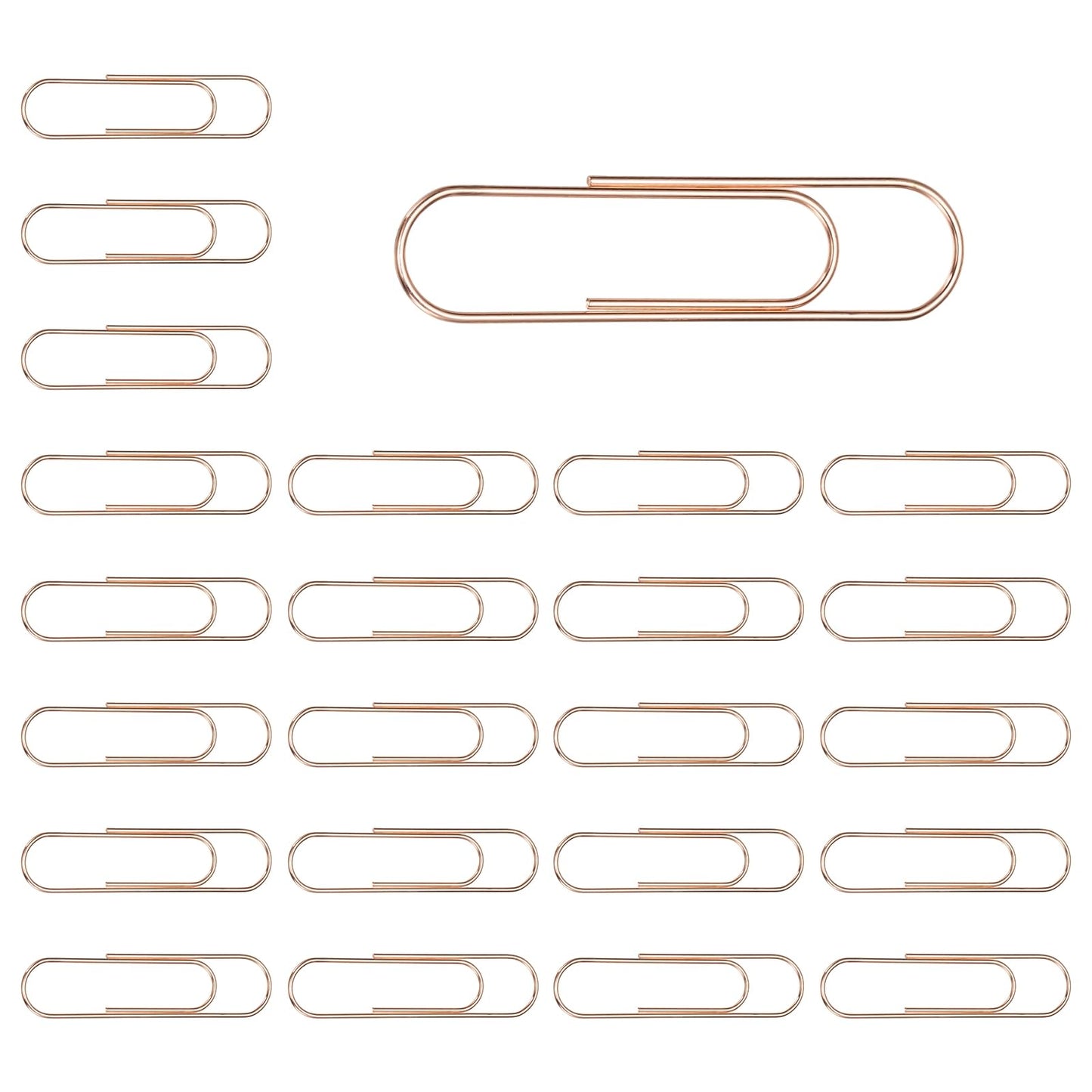 PATIKIL 24 Pcs Pin Shape Paper Clip, 3.9x1 Inch Large Pin Paper Clip Cute Metal Planner Bookmarks Decorative Clamps Holders for Document Office Home, Rose Gold