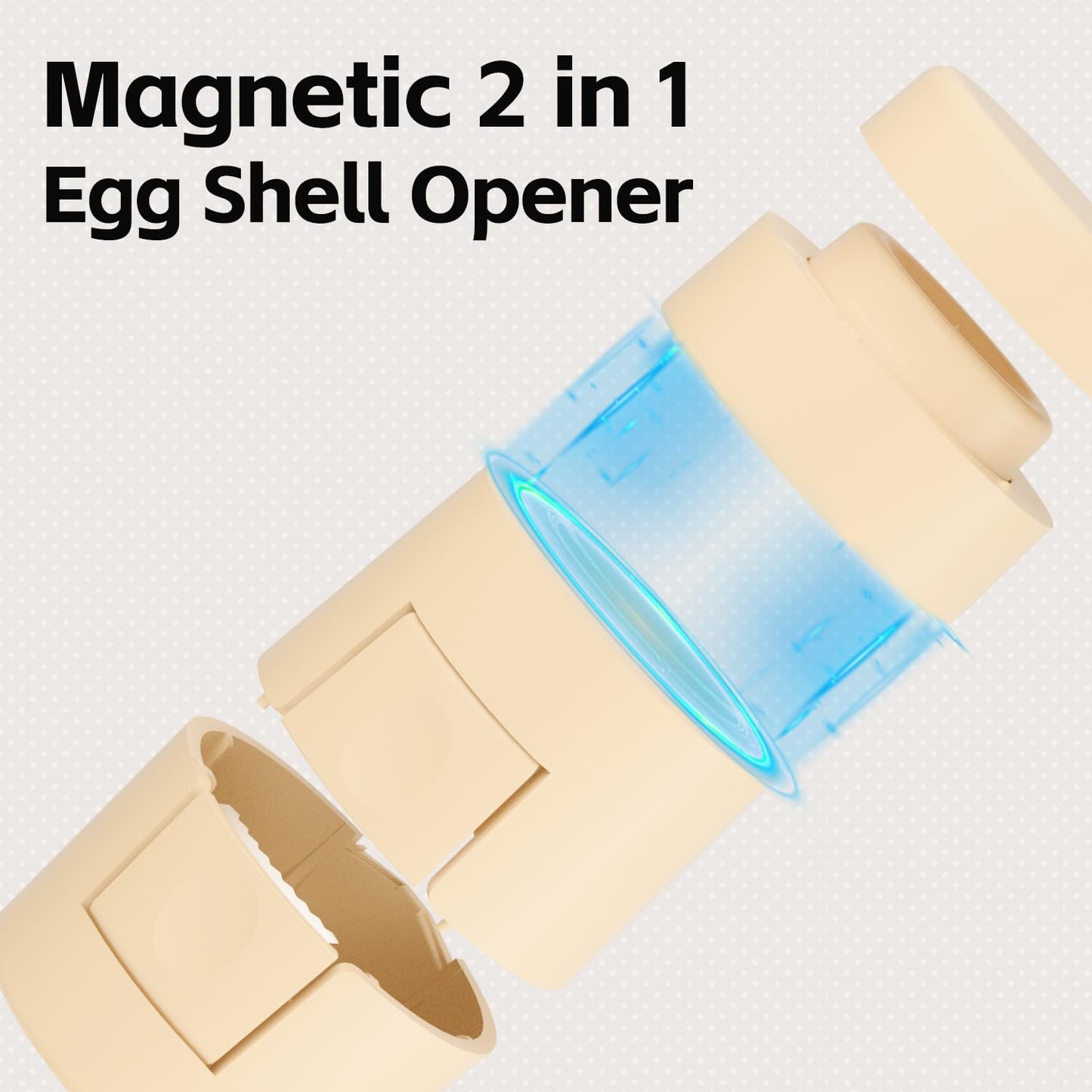 2 in 1 Egg Shell Opener, Hard Boiled Egg Peeler, Cute Egg Cracker with Piercer for Raw Eggs, Egg Separator for Home Kitchen Gadgets Tool (Beige）