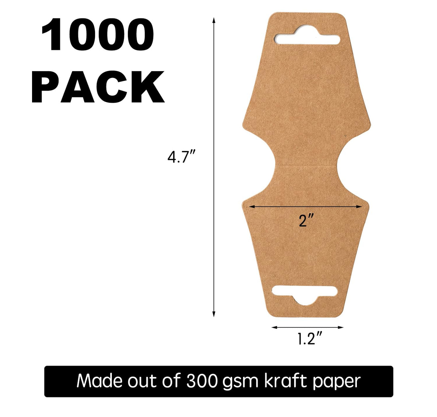 1000 Pack Jewelry Display Cards - Necklace, Bracelet & Choker Cards - Easy & Simple Display Solution, Bulk Pack